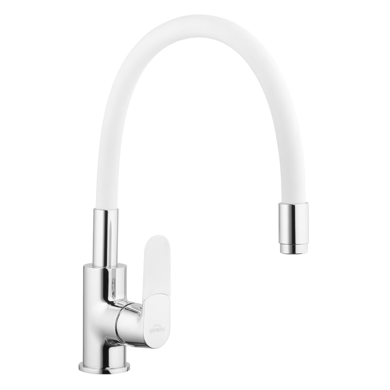 Bateria kuchenna z elastyczną wylewką U 40 cm Magic Biała Invena