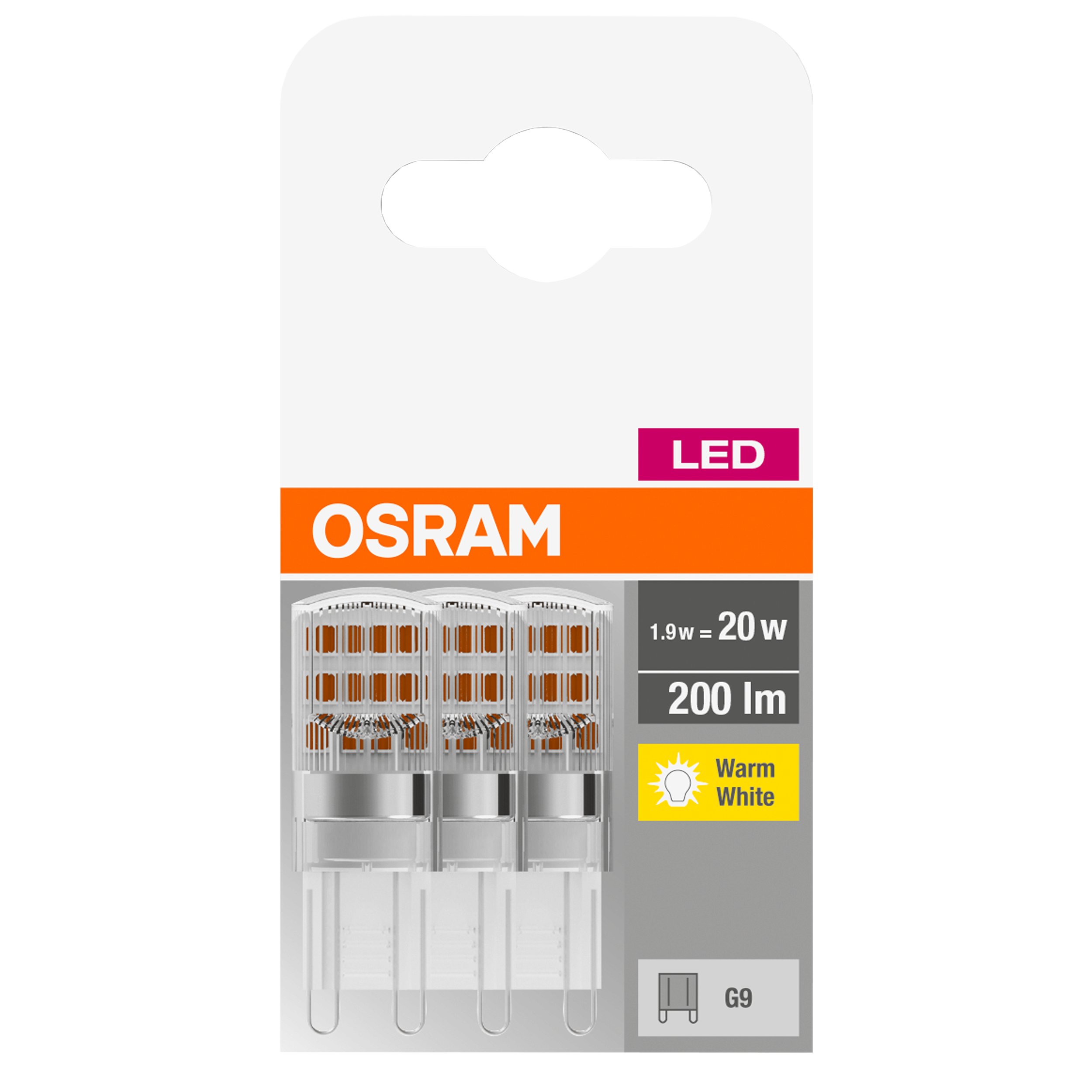 Żarówka LED G9 3 szt. (230V) 1,9W 200 lm Ciepła biel OSRAM - 4