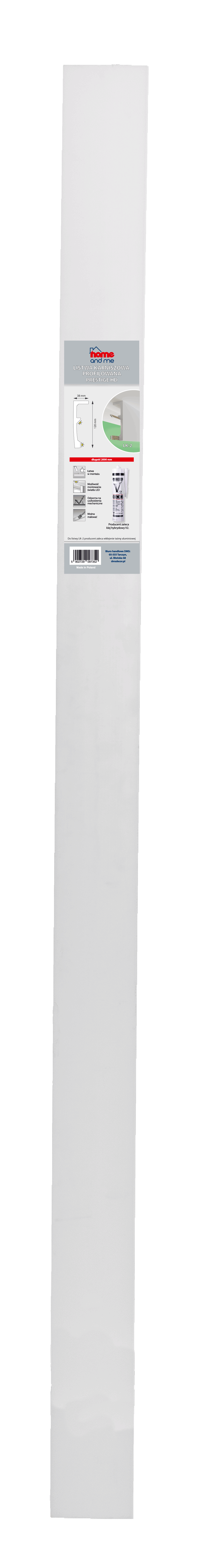 Listwa karniszowa LK-1 do LED z polimeru 10 x 200 cm DMS - 17