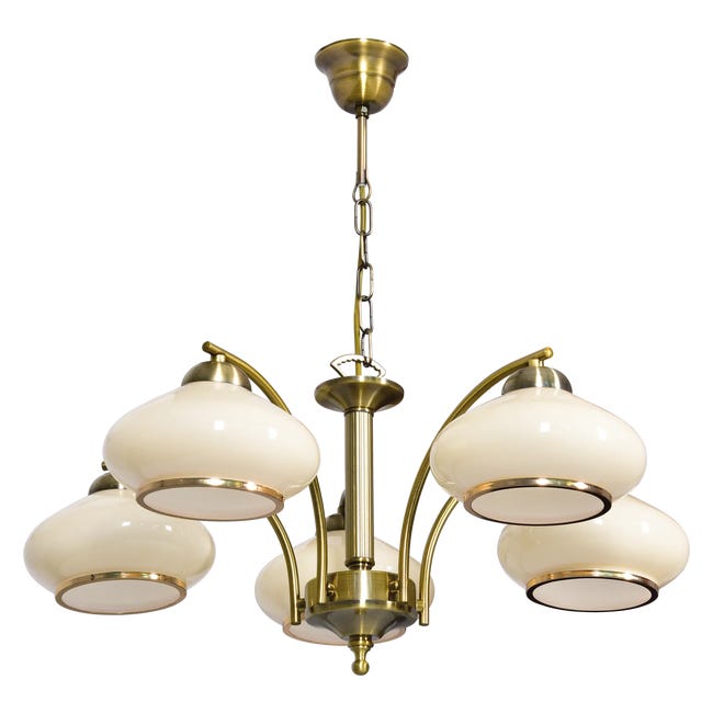 ActiveJet Lampa AJE-RITA 5x60W E27 stal szkło patyna
