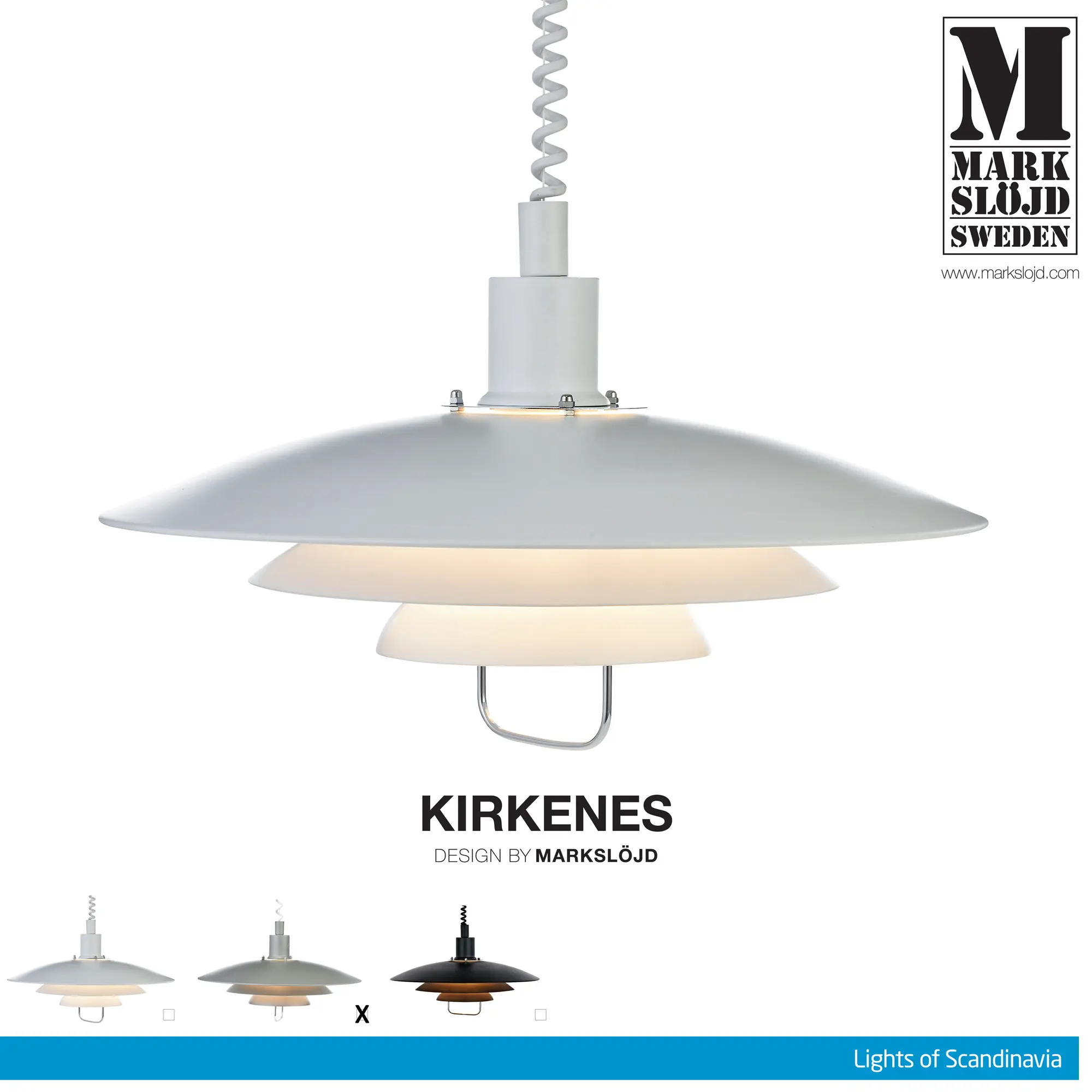 Lampa wisząca Krikens szara E27 Markslojd