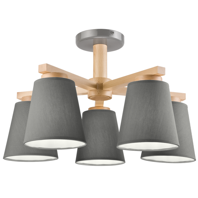 Lampa sufitowa Ellie szara 5 x E27 Lamkur