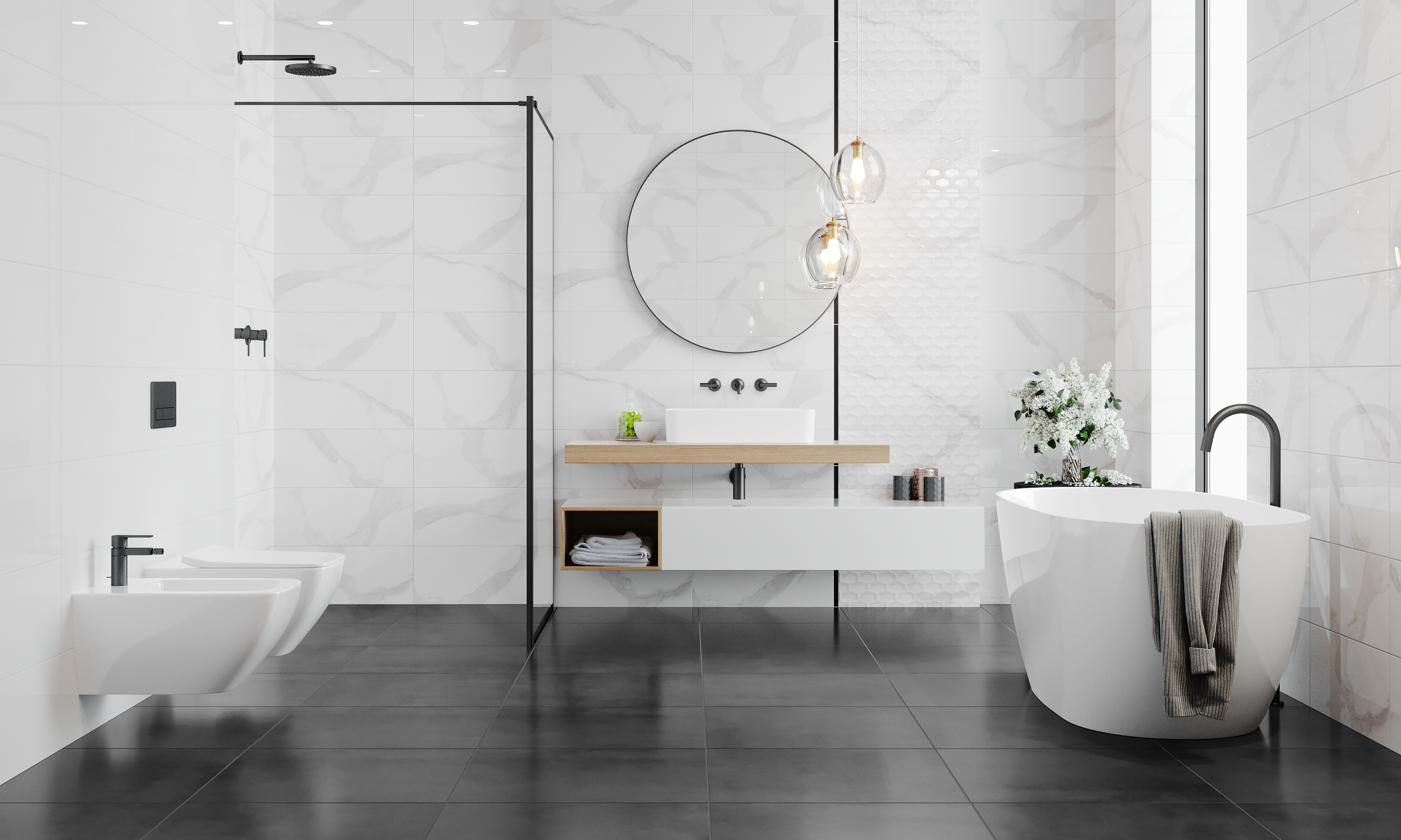 Glazura Statuario White Rektyfikowana 30x60 Ceramika Color - 2