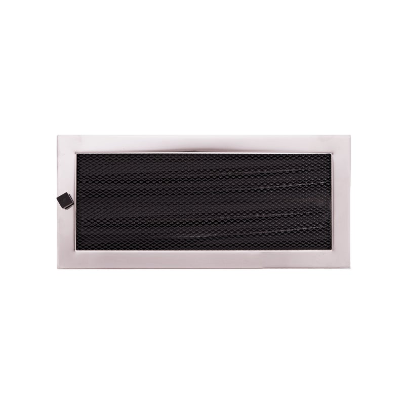 Zdjęcia - Akcesorium kominkowe NORDFlam Kratka kominkowa 17 x 37 cm z żaluzją Stal szczotkowana Stalowy