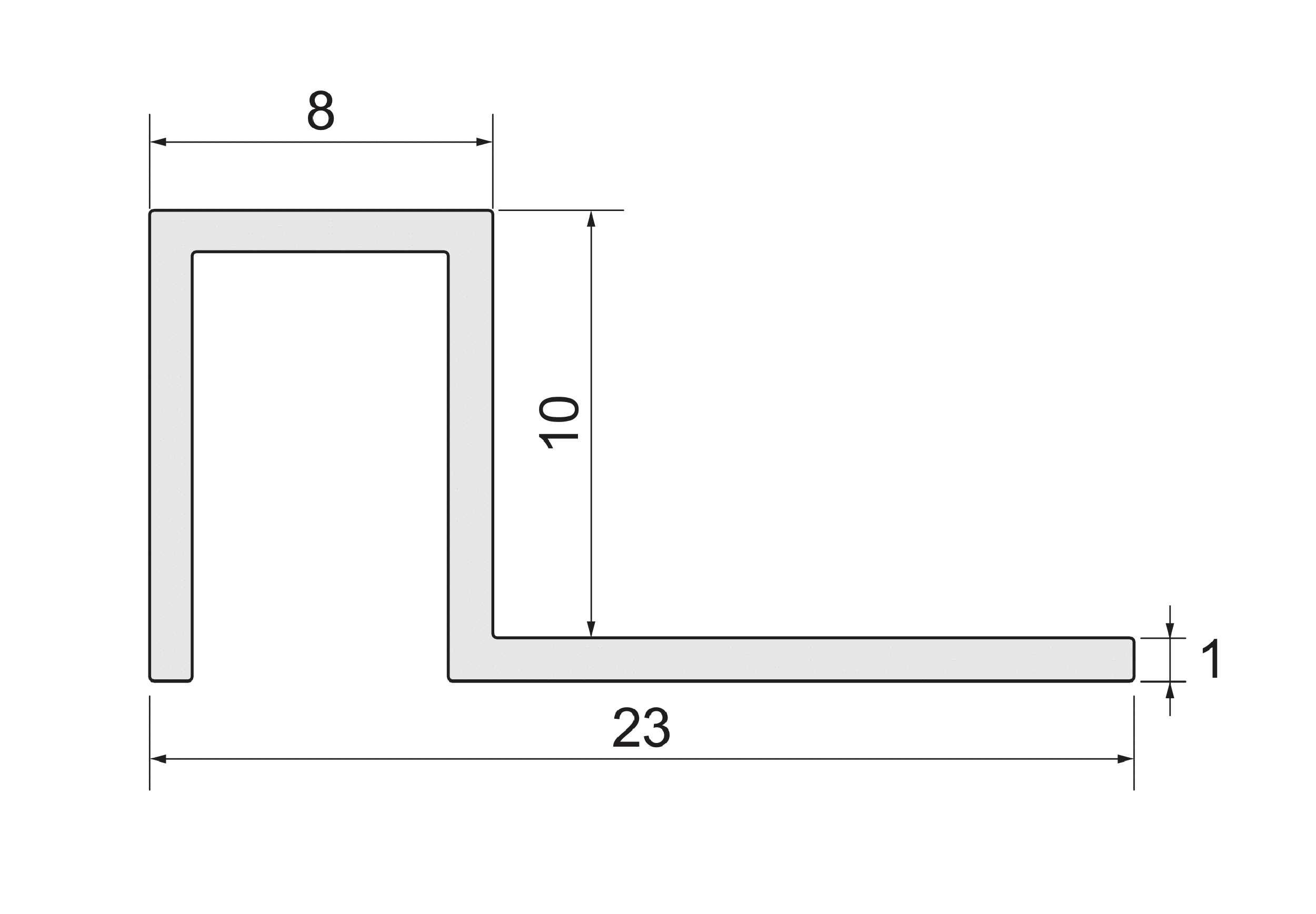 Profil wykończeniowy aluminium kwadrat 8 X 12 mm / 2.5 m Złoty Standers - 4