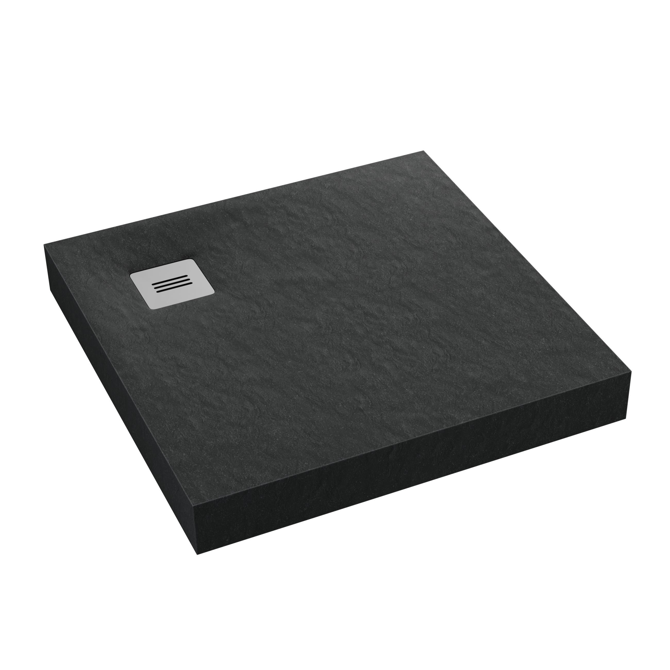Brodzik kwadratowy Schedpol Integral 90 × 90 x 12 cm czarny kamień
