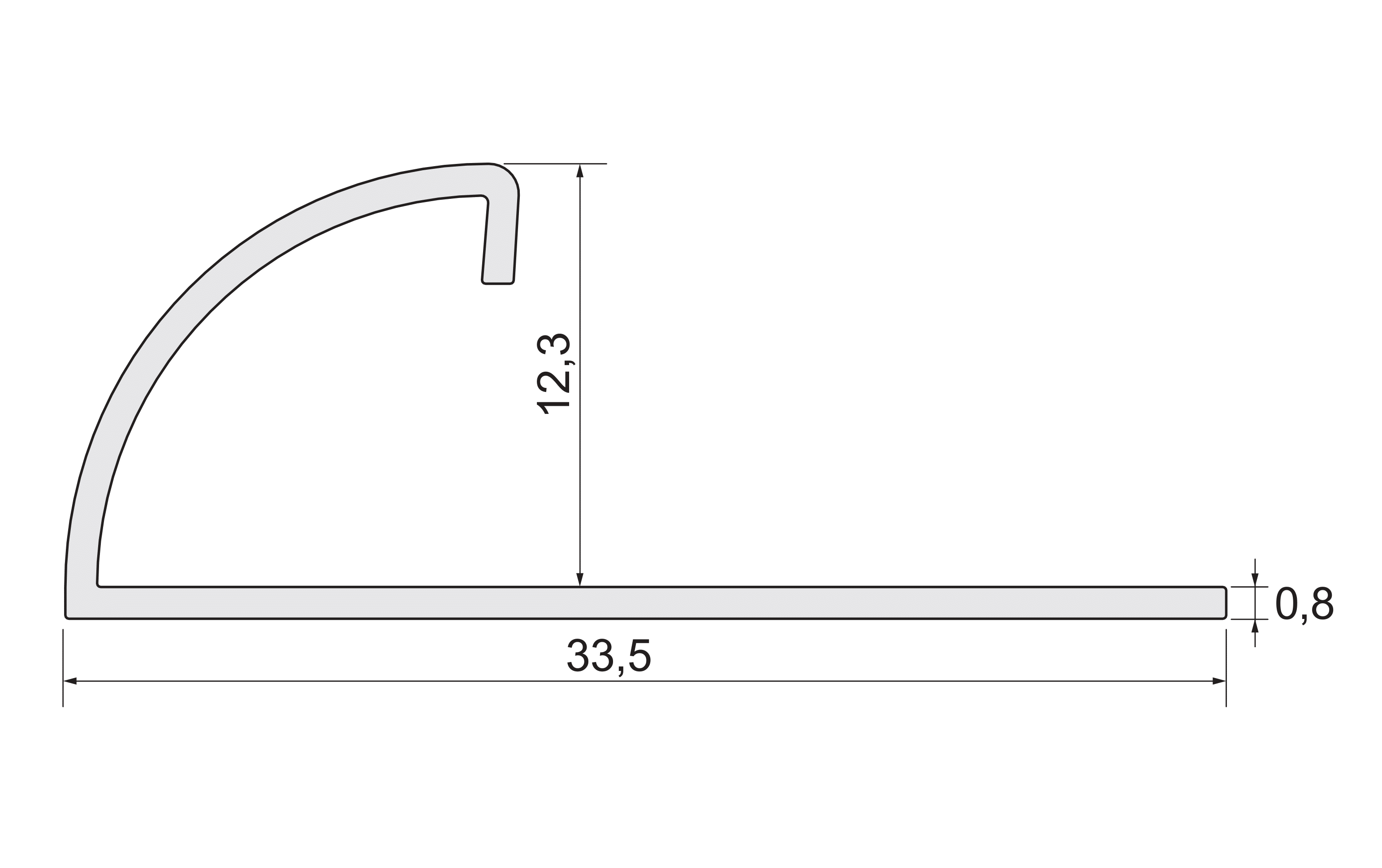 Profil do glazury zewnętrzny półokrągły 12 mm / 2.5 m Stal nierdzewna Standers - 5