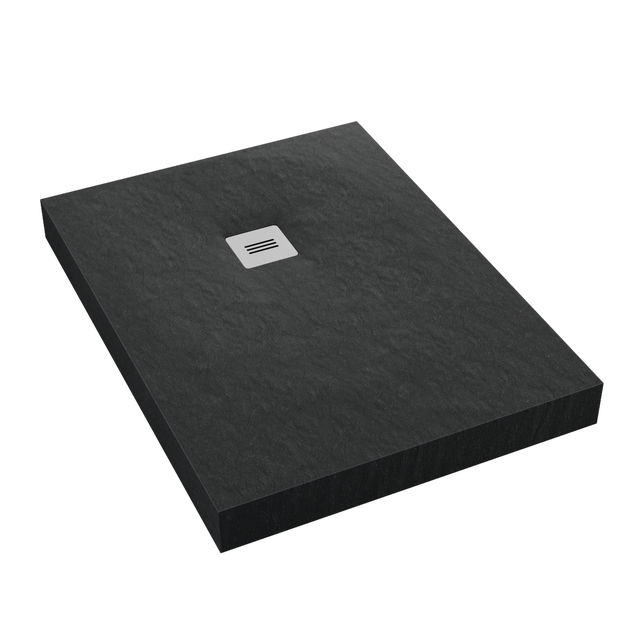 Brodzik prostokątny Schedpol Integral 90 × 120 x 12 cm czarny kamień