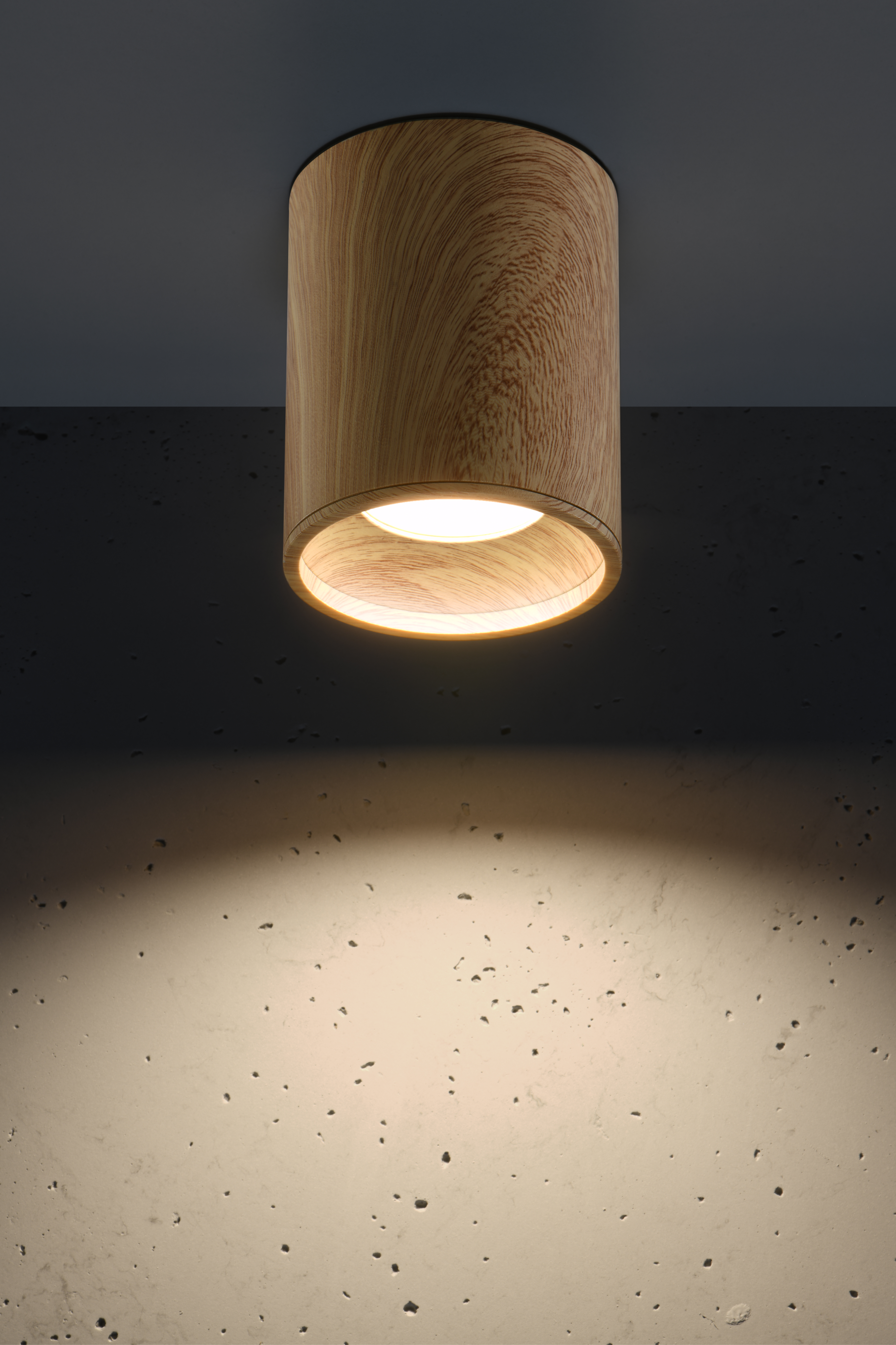 Oprawa natynkowa Tuba IP20 śr. 7.9 cm drewno GU10 Candellux - 2