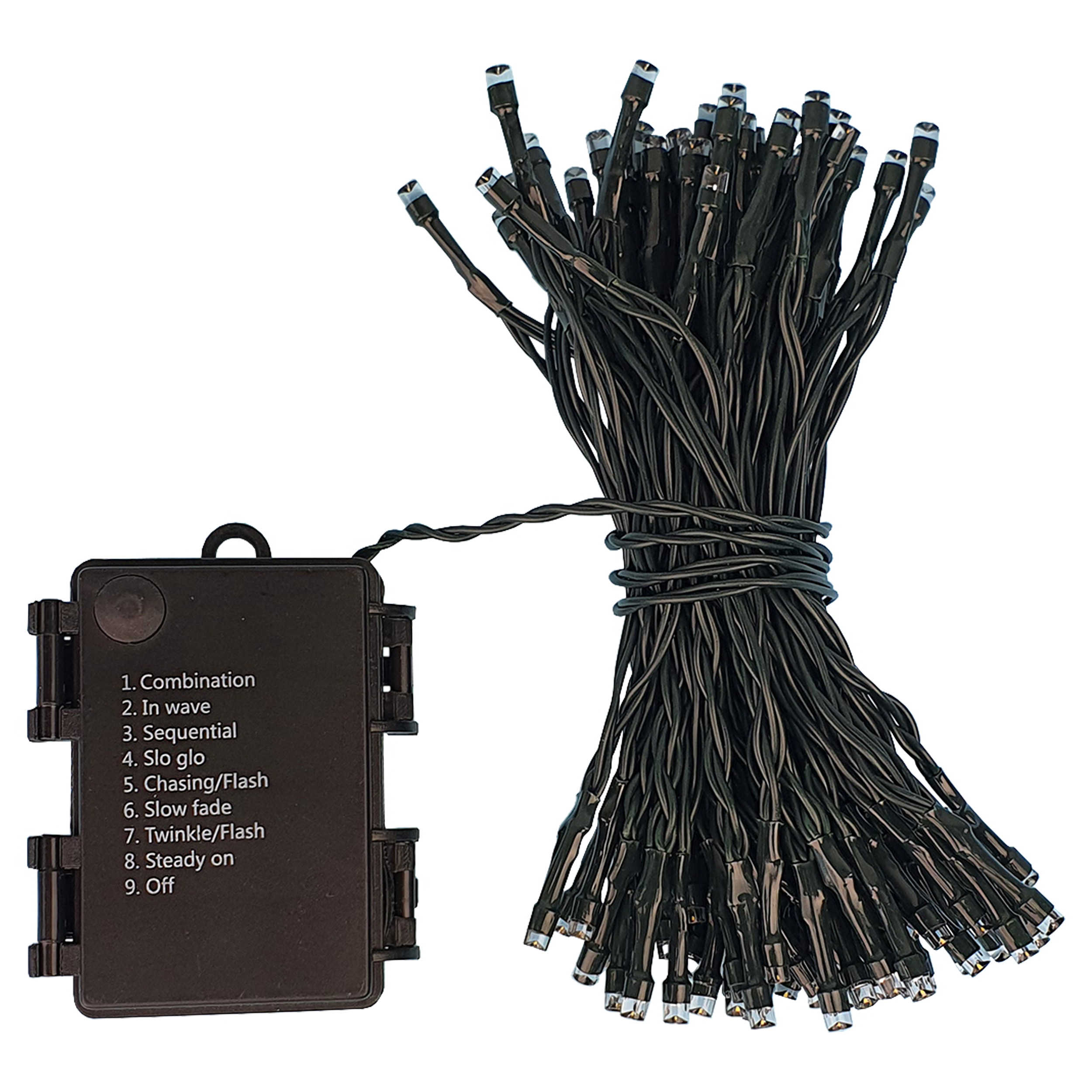 Lampki choinkowe zewnętrzne 100 LED 8 funkcji programator multikolor na baterie Cortina - 3