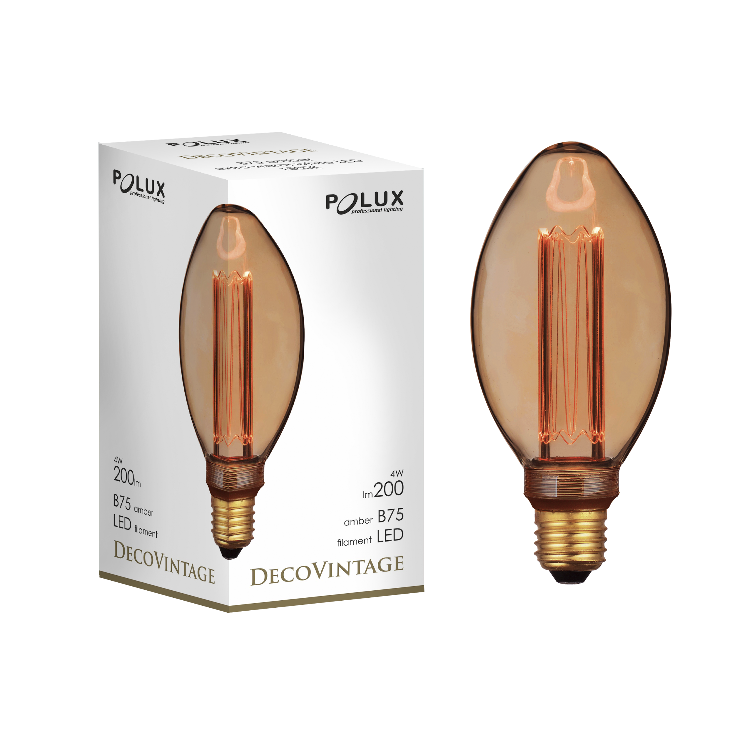 Żarówka dekoracyjna LED E27 4 W 200 lm bursztynowa Polux