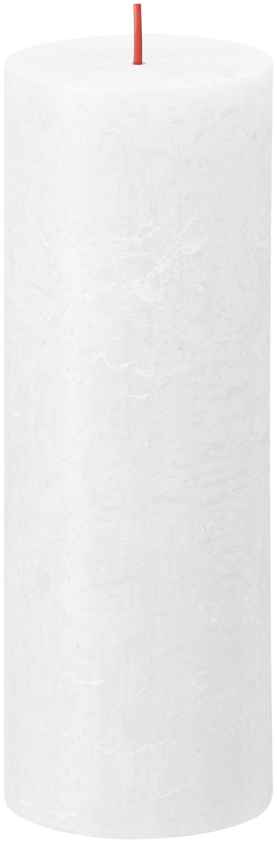 Świeca pieńkowa Rustic Shine biała wys. 19 cm Bolsius