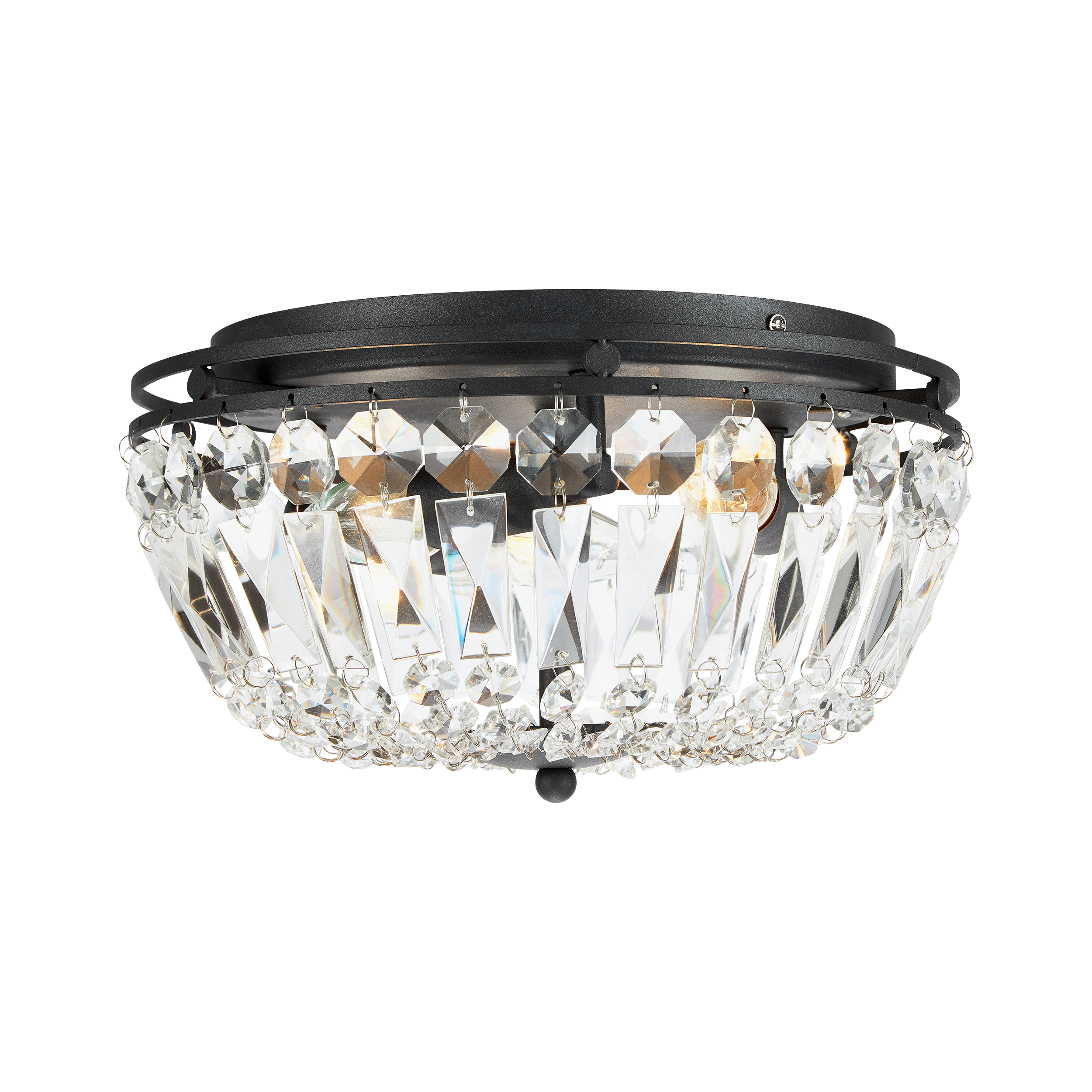 Lampa sufitowa Vasa czarna z kryształkami 3 x E14 Markslojd