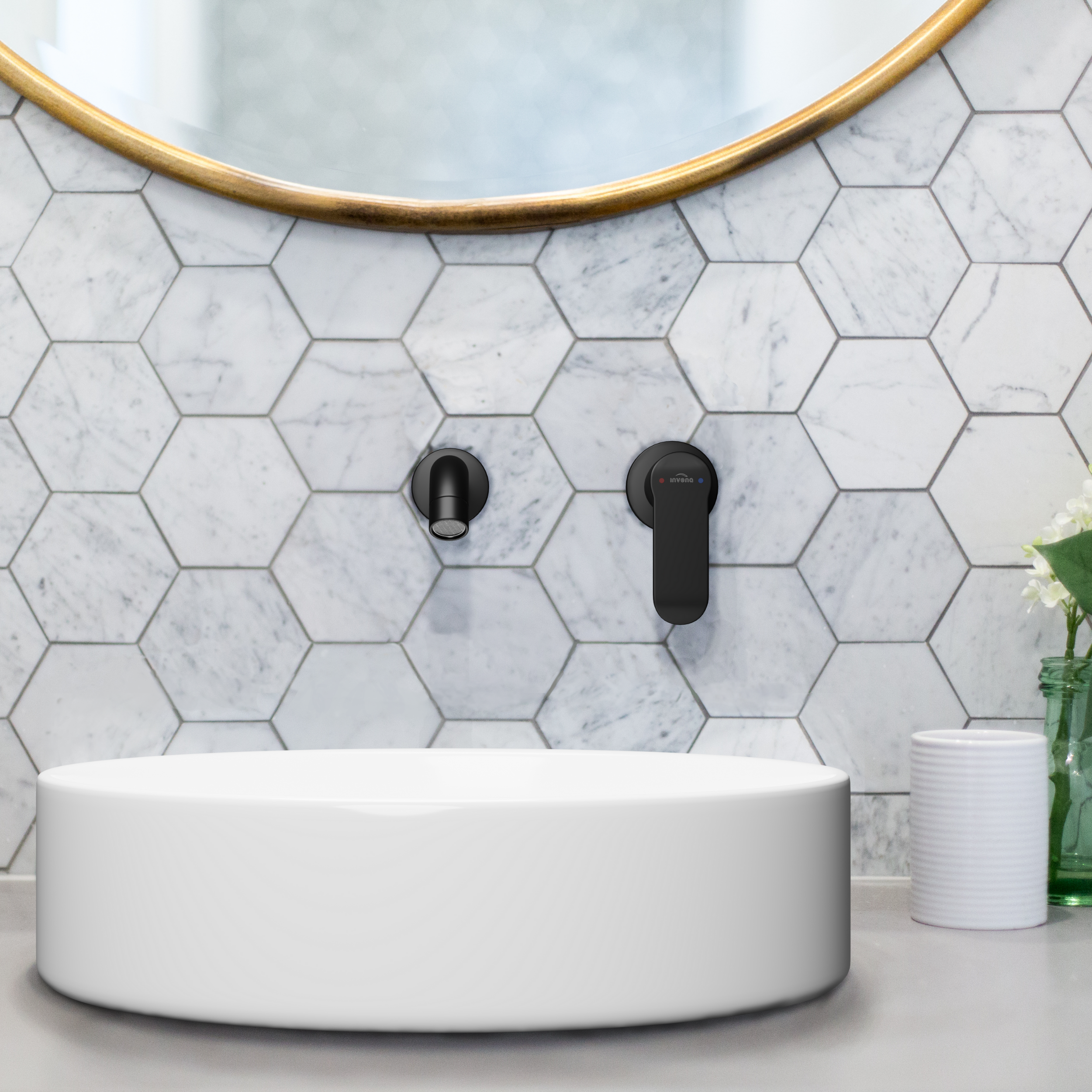 Umywalka ceramiczna nablatowa Hera 56 x 41;5 Invena - 3