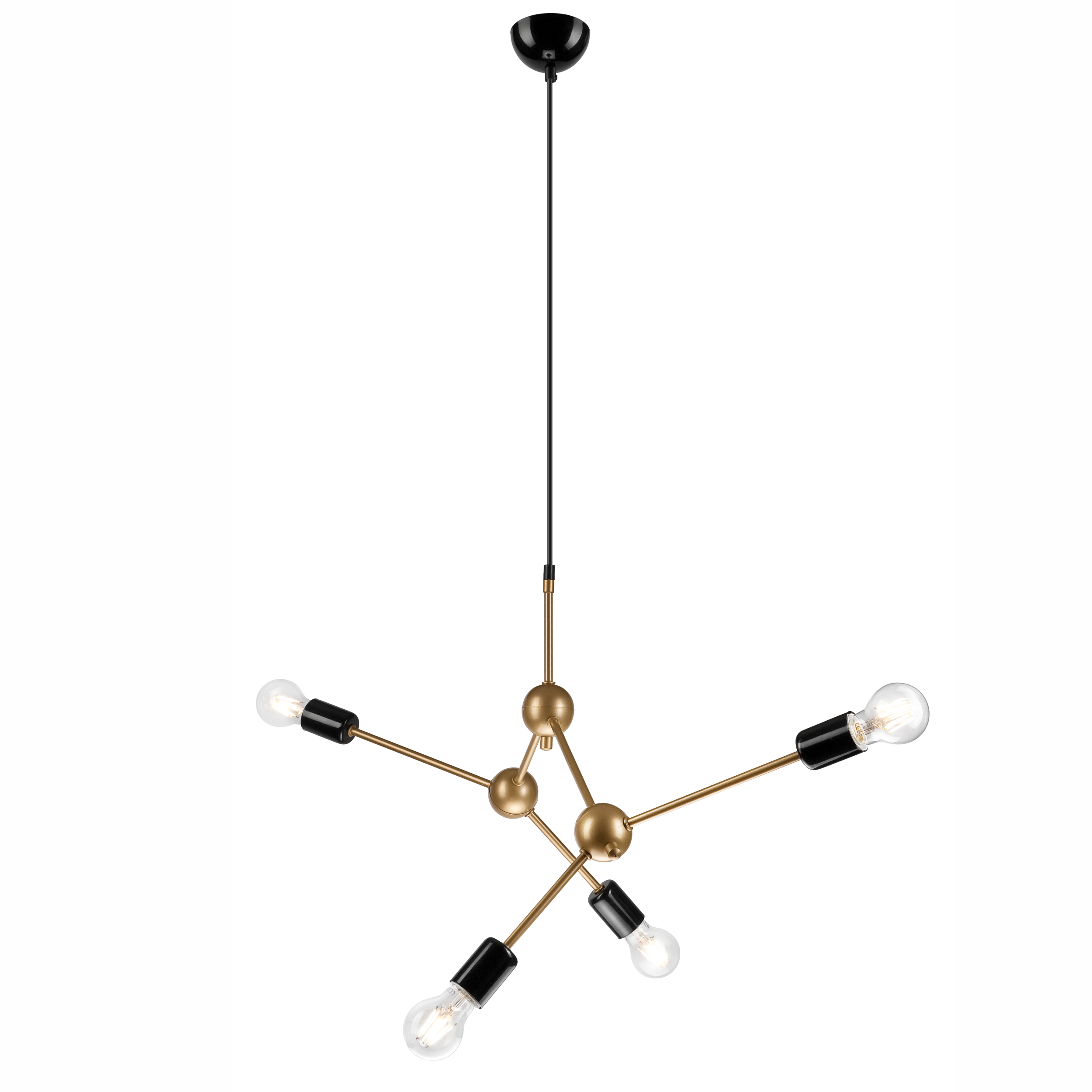 Lampa wisząca Alessia czarno-złota 4 x E27 Lamkur