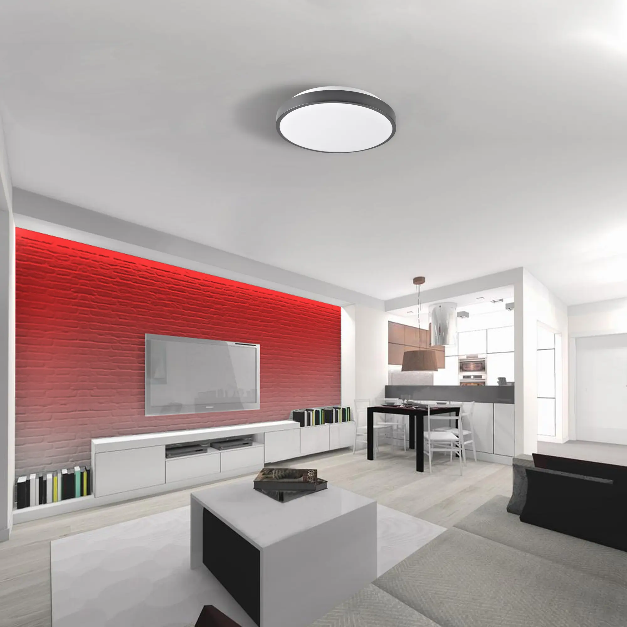 Plafon Kern 30 cm czarny LED Polux - 2