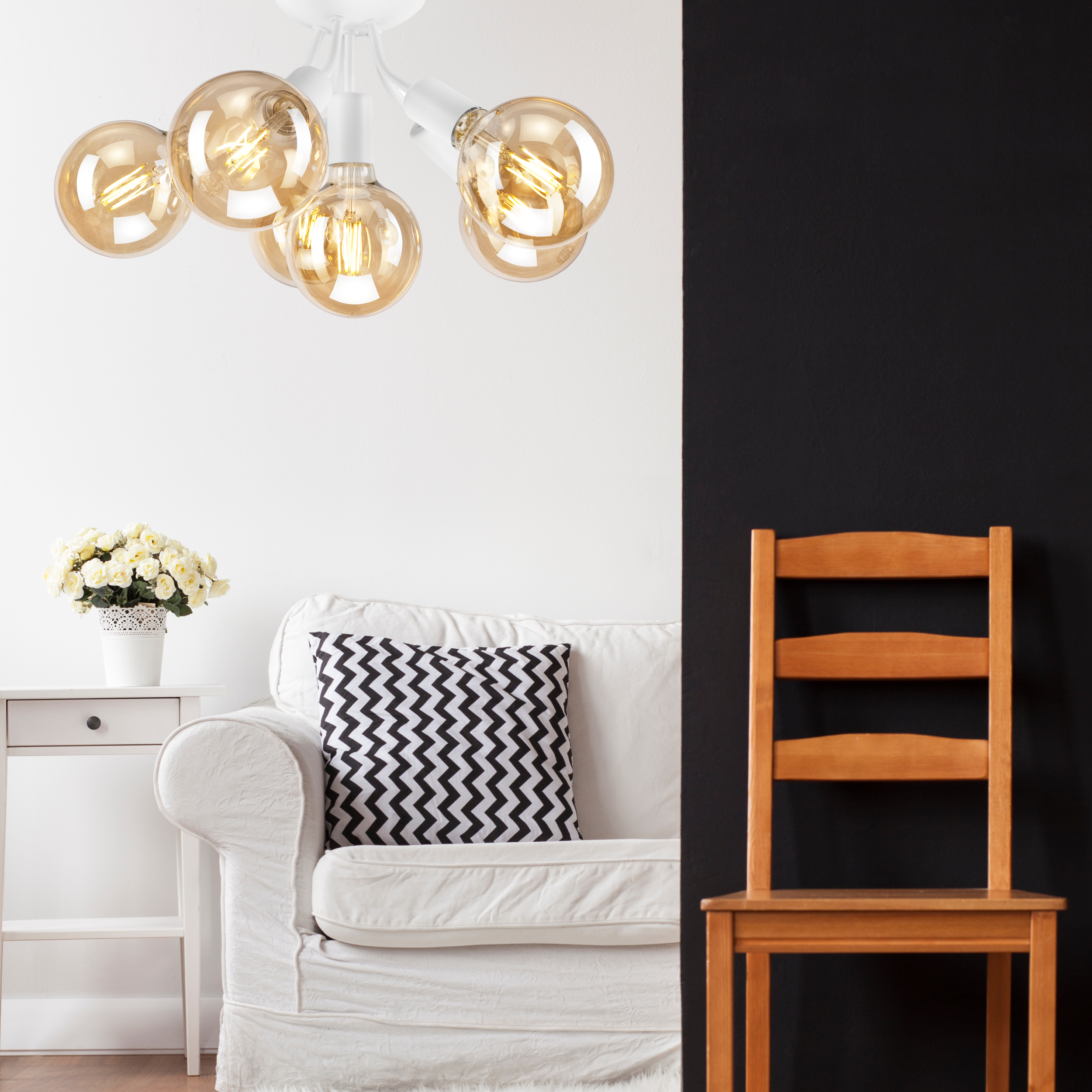 Lampa sufitowa Viggo biała 6 x E27 Lamkur - 2