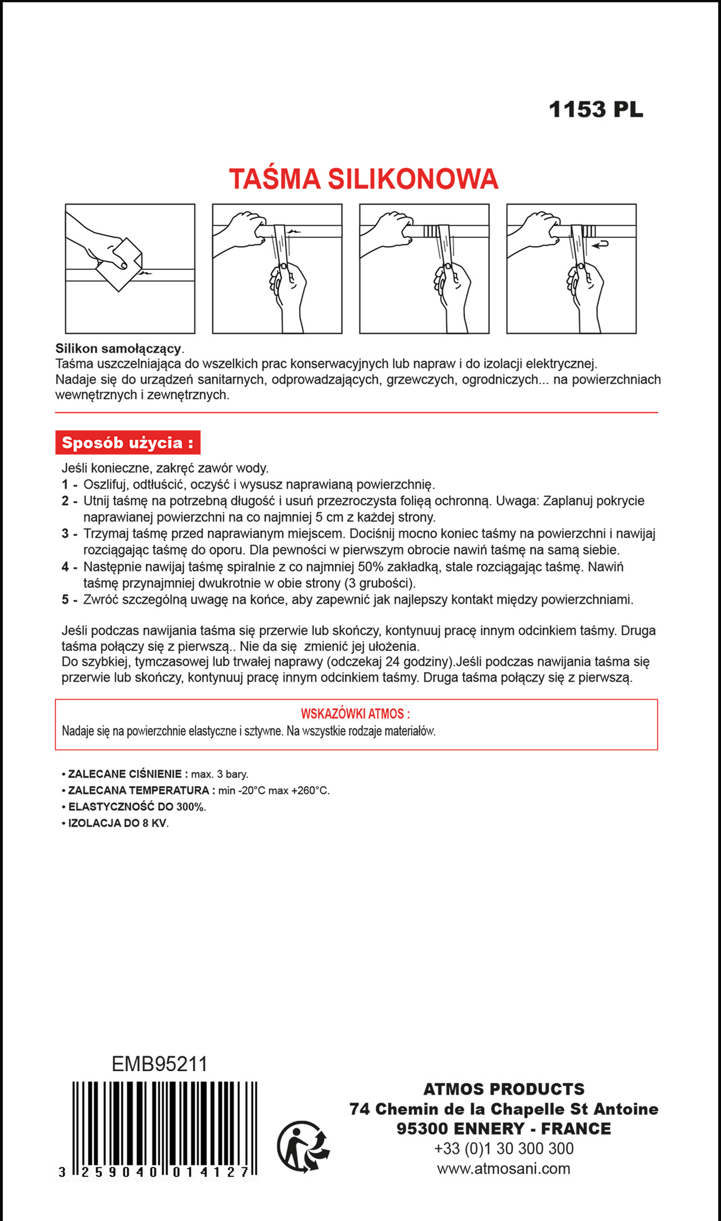 Taśma uszczelniająca ATMOS EXTREME BIAŁA ATMOS - 2