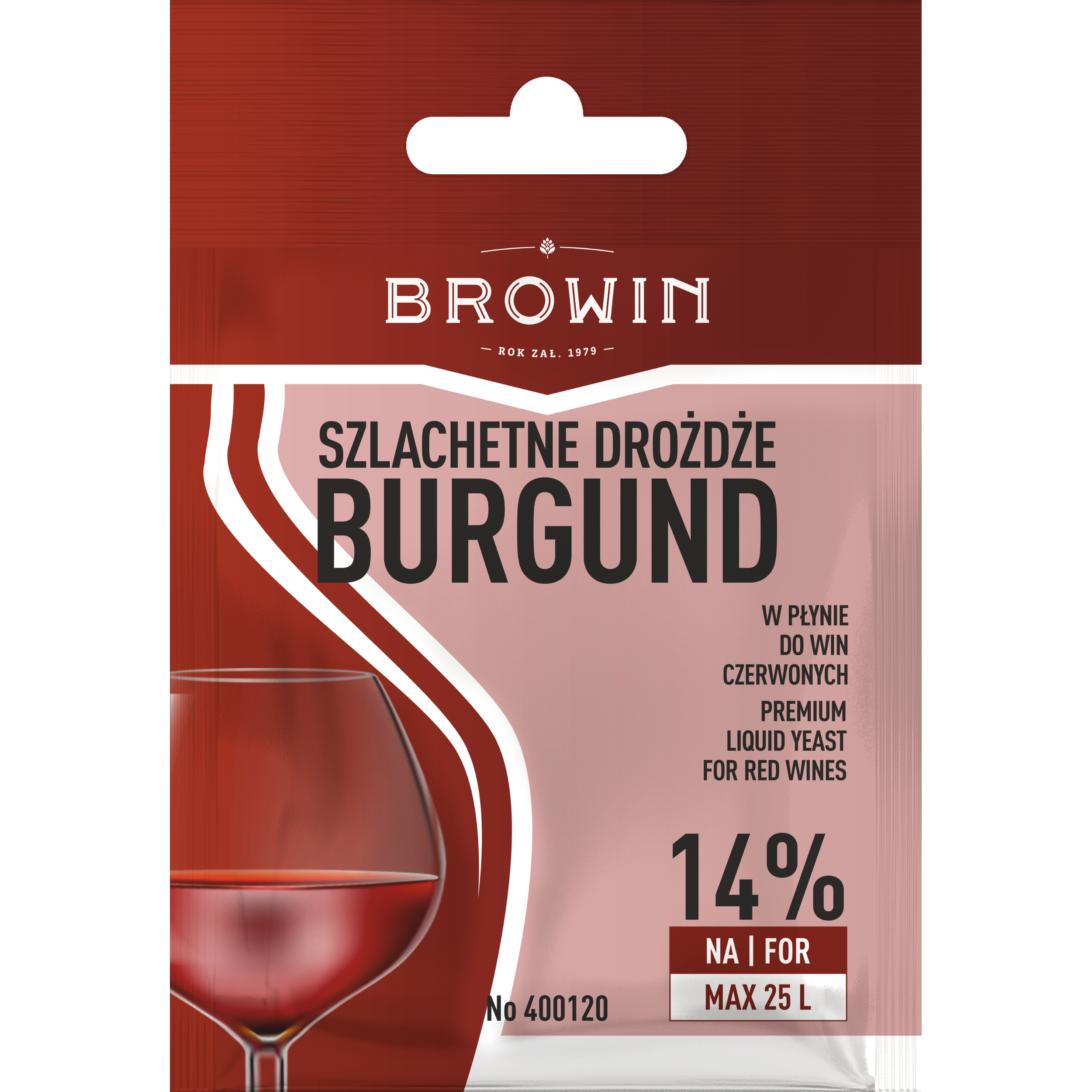 Drożdże winiarskie w płynie 20ml Burgund Browin