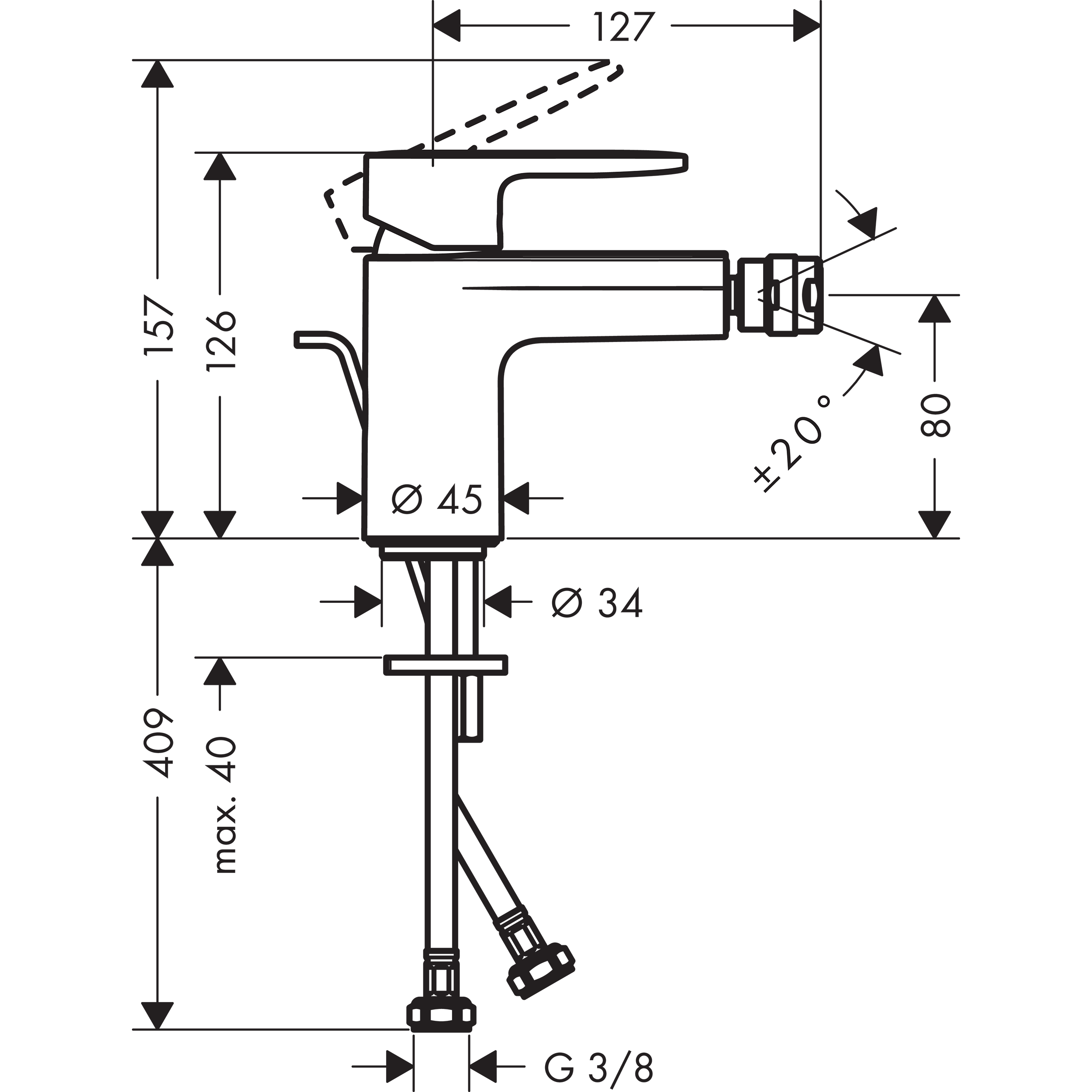 Bateria bidetowa czarna Blend Hansgrohe - 2