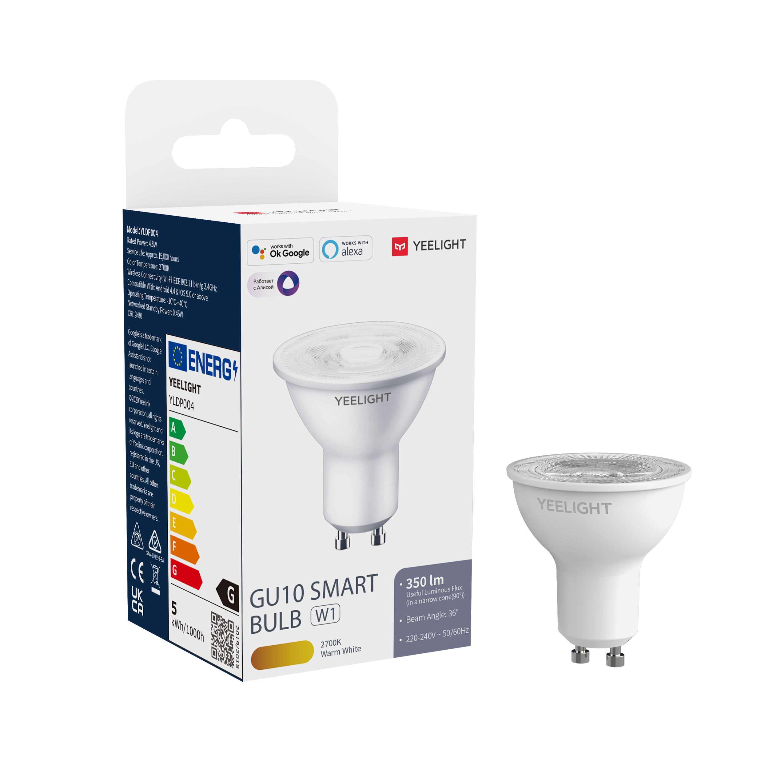 Żarówka LED W1 Smart YLDP004 GU10 350 lm ściemnialna Yeelight