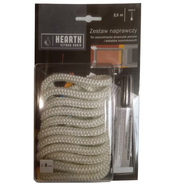 Zestaw naprawczy Sznur 8 mm/2.5 m + Klej Nordflam