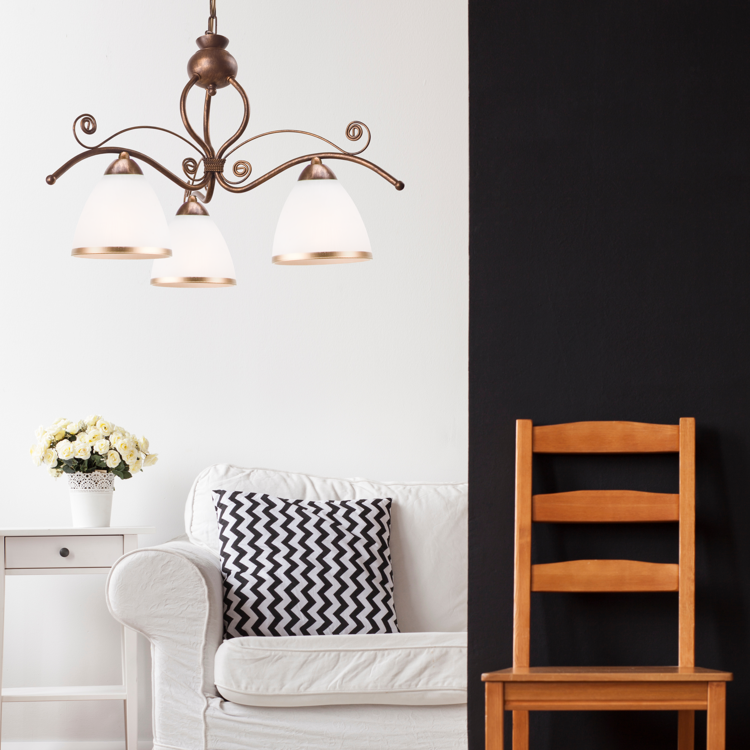 Lampa wisząca Retro brąz 3 x E27 Lamkur - 2