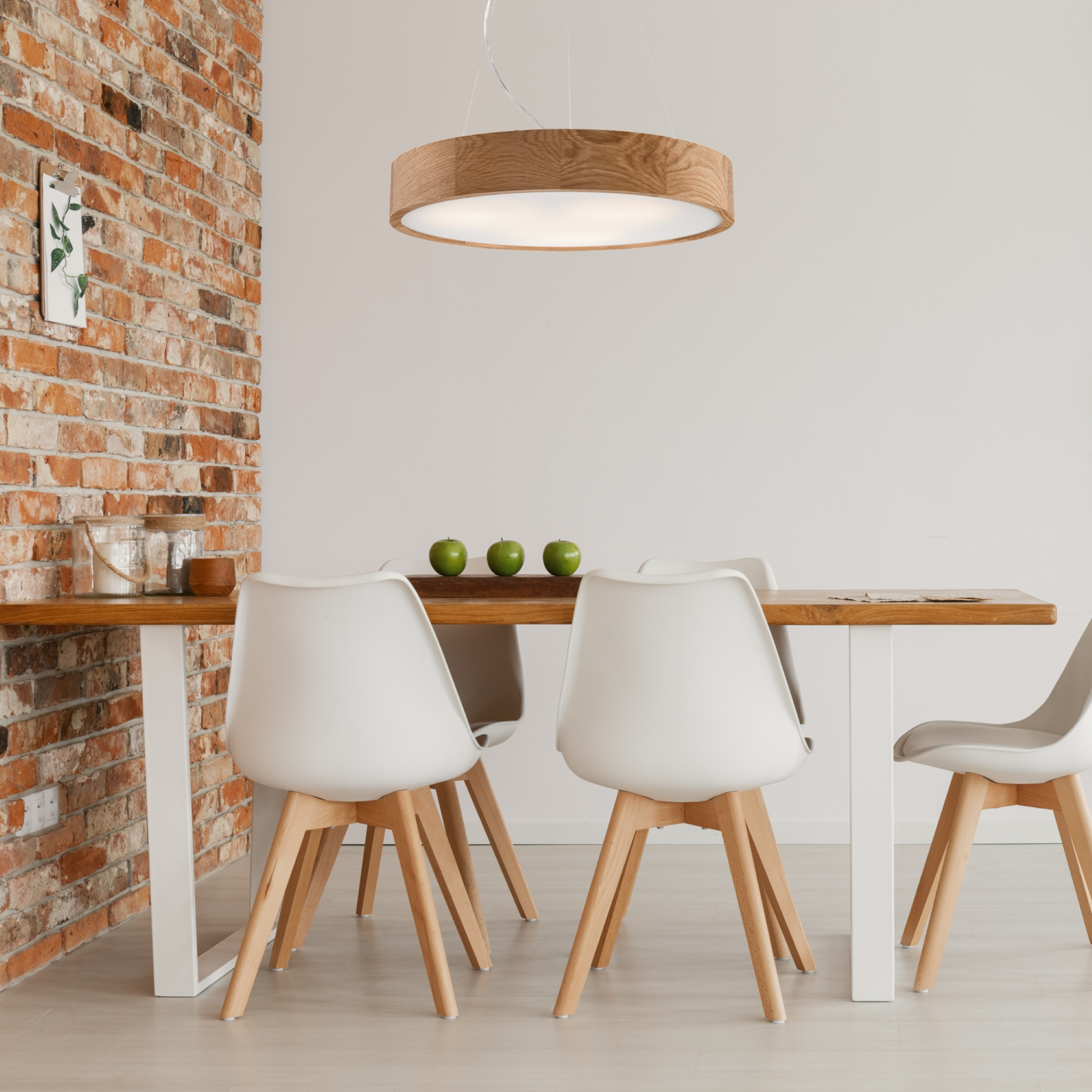 Lampa wisząca Eveline dąb E27 Lamkur - 2