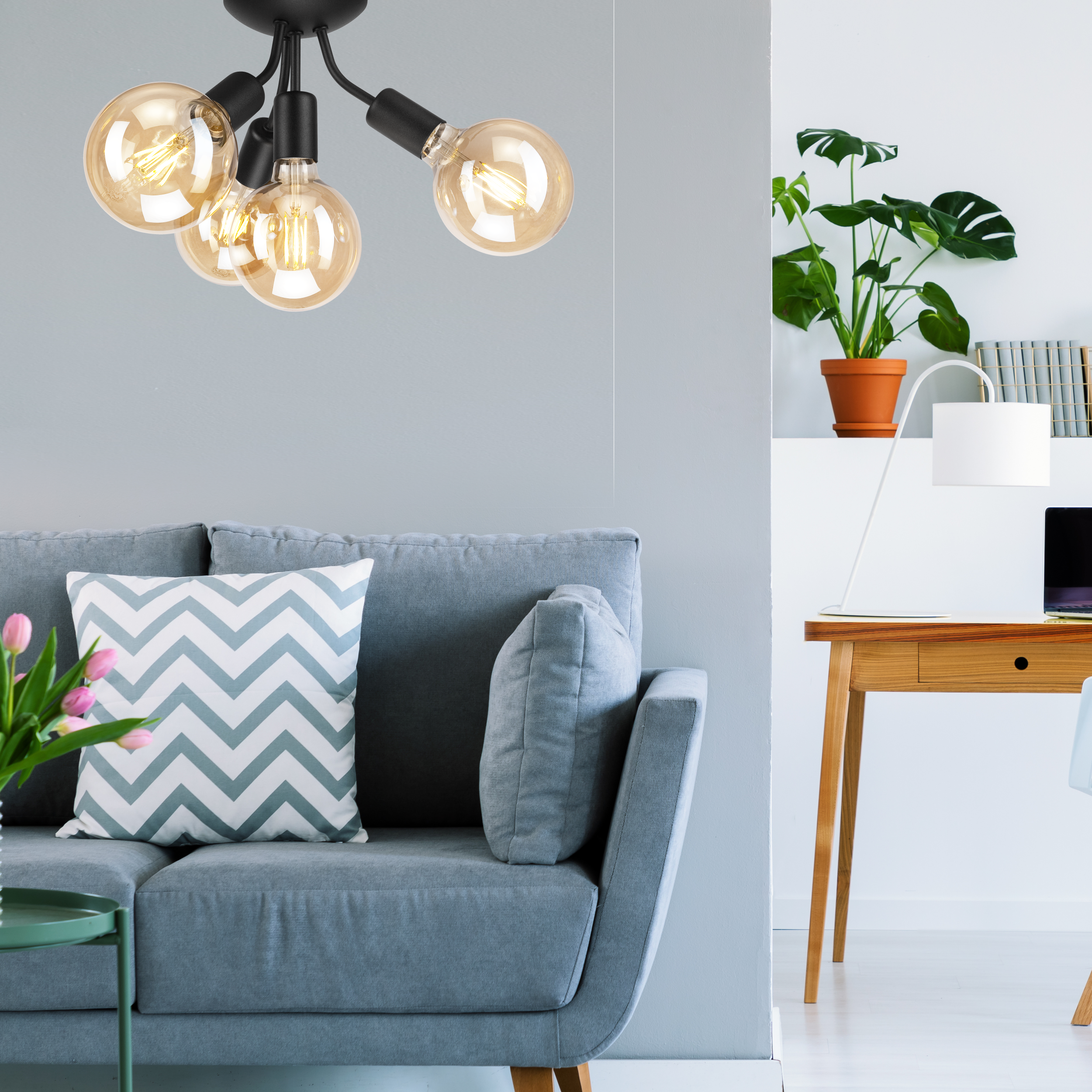 Lampa sufitowa Viggo czarna 4 x E27 Lamkur - 4