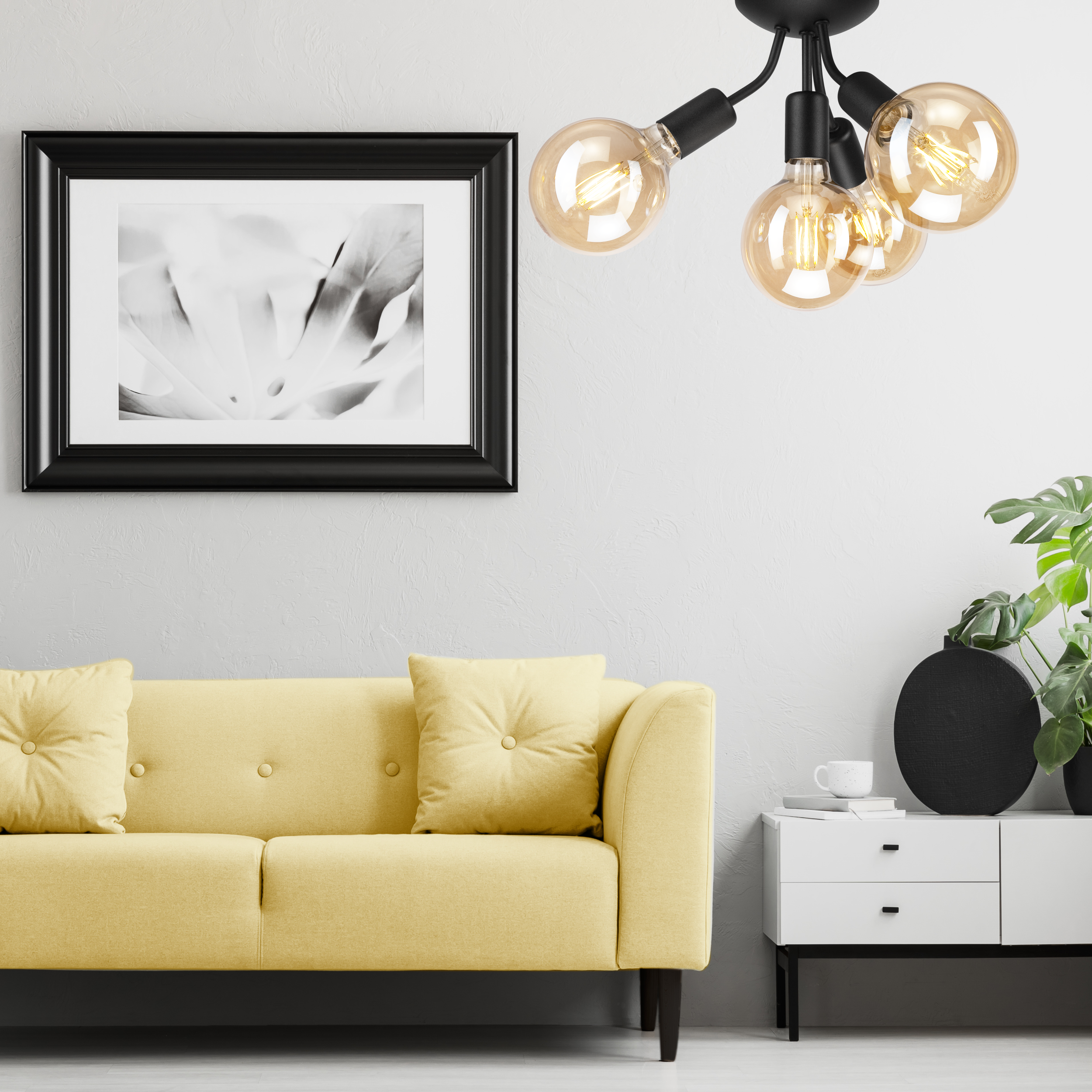 Lampa sufitowa Viggo czarna 4 x E27 Lamkur - 3