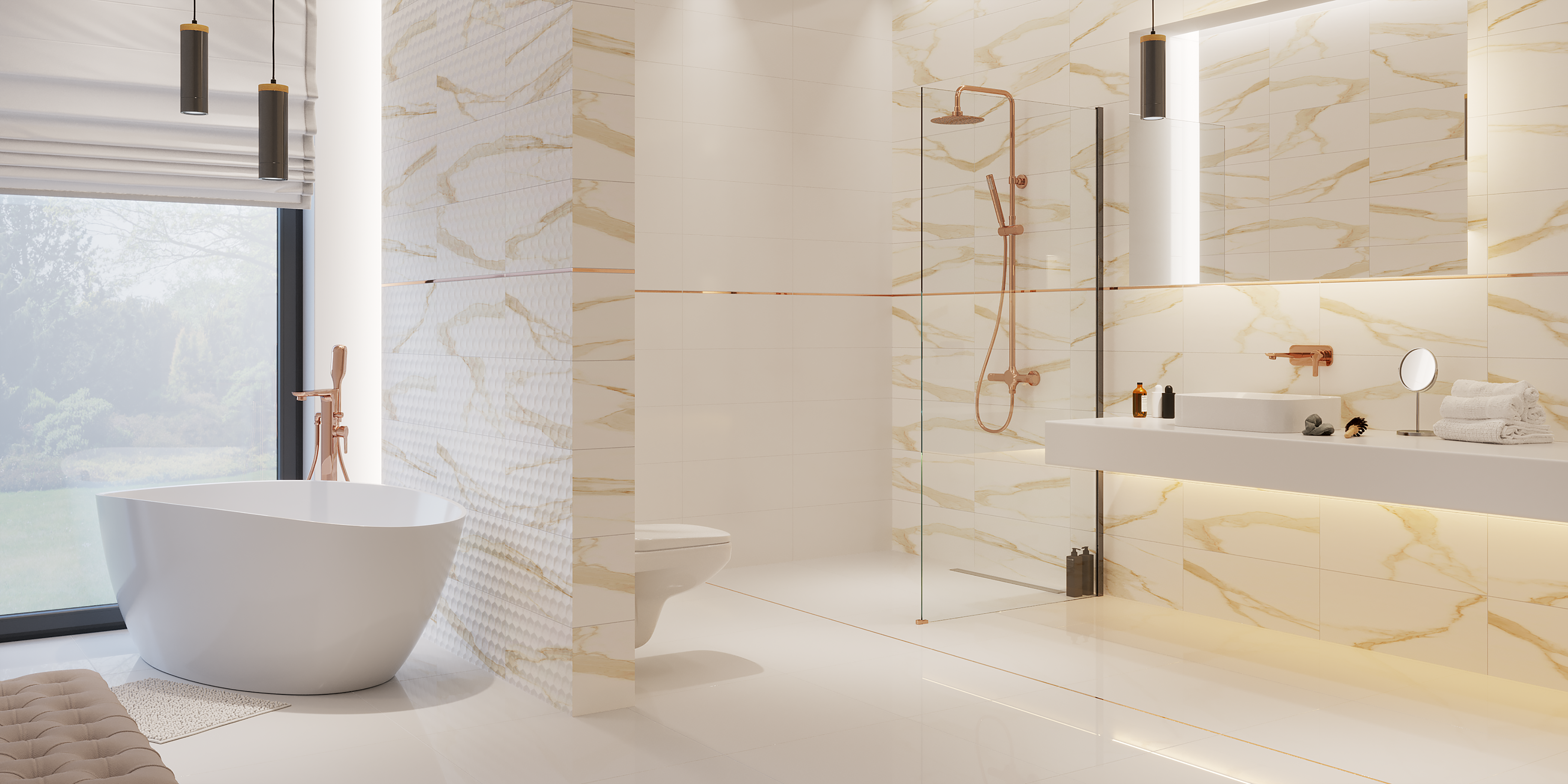 Glazura Statuario Gold Rektyfikowana 30x60 Ceramika Color - 2