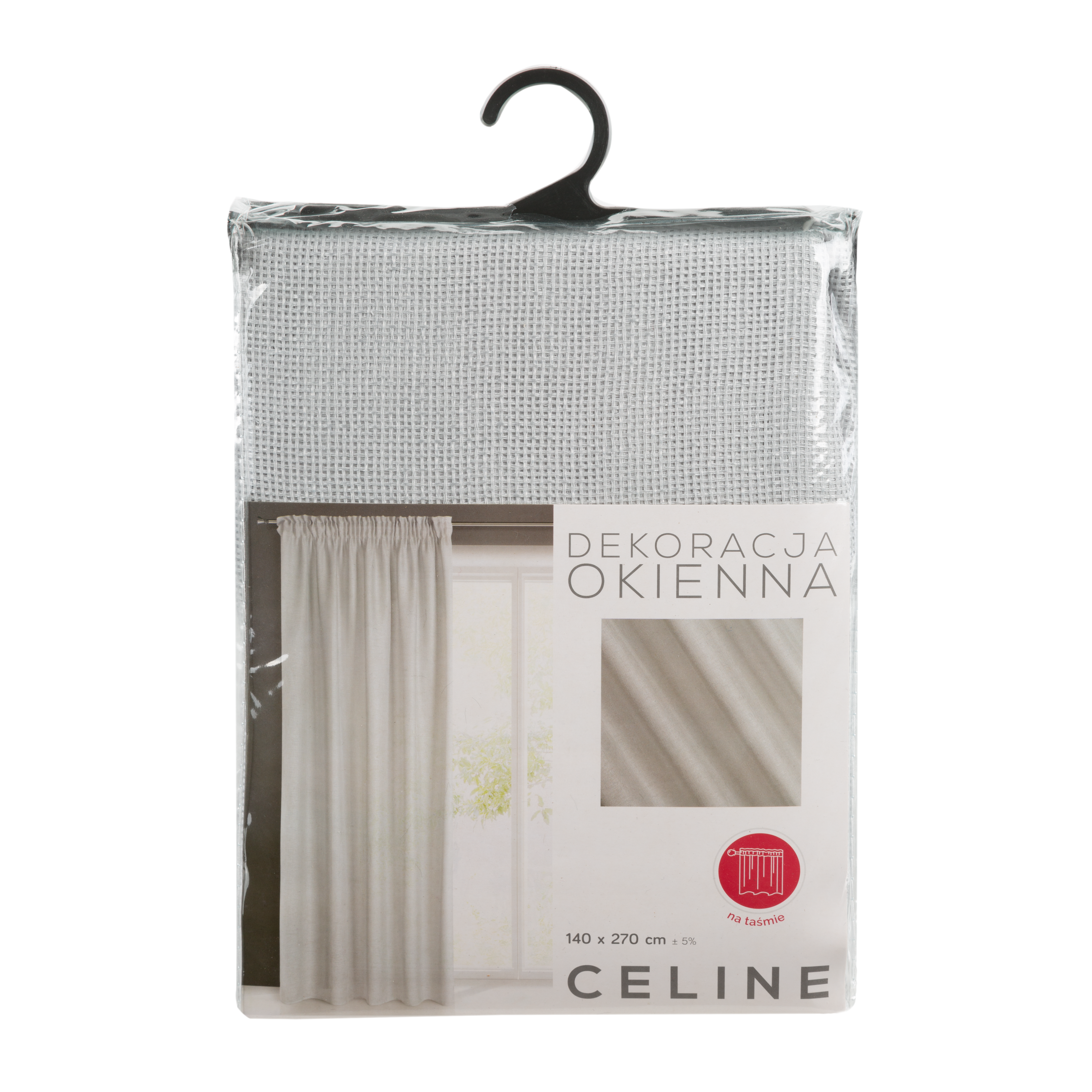 Firana na taśmie Celine 140 x 270 cm srebrna - 5