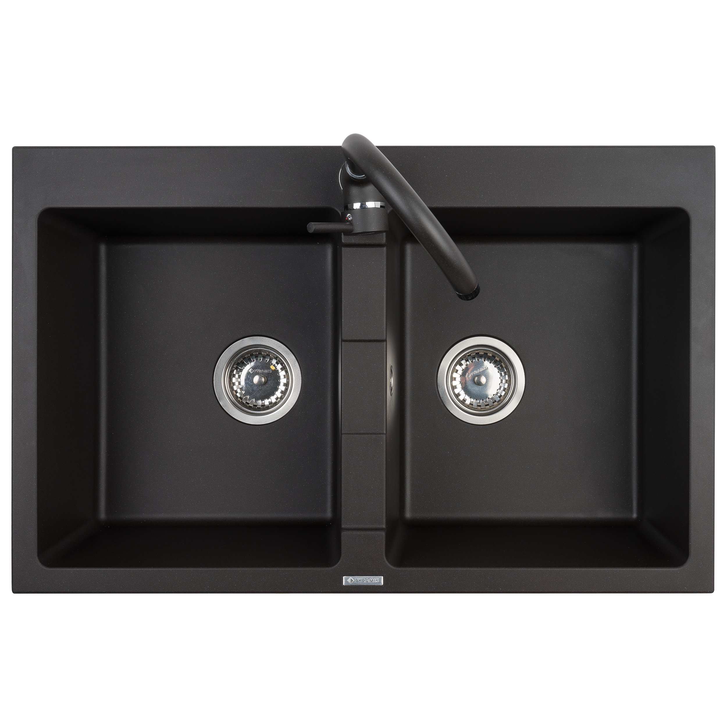 Zlewozmywak granitowy z baterią Senar Pyramis