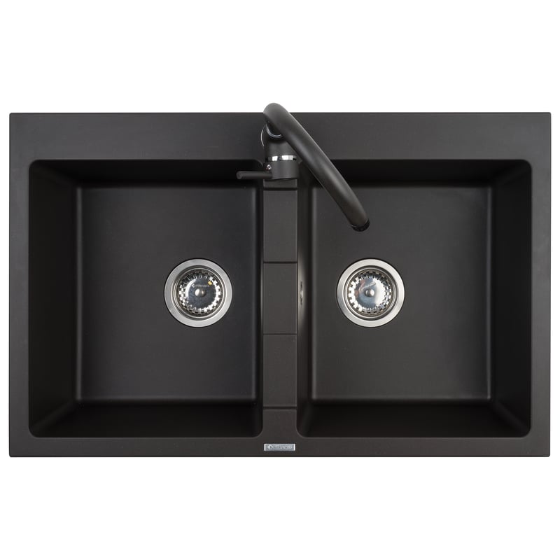 Zlewozmywak granitowy z baterią Senar Pyramis