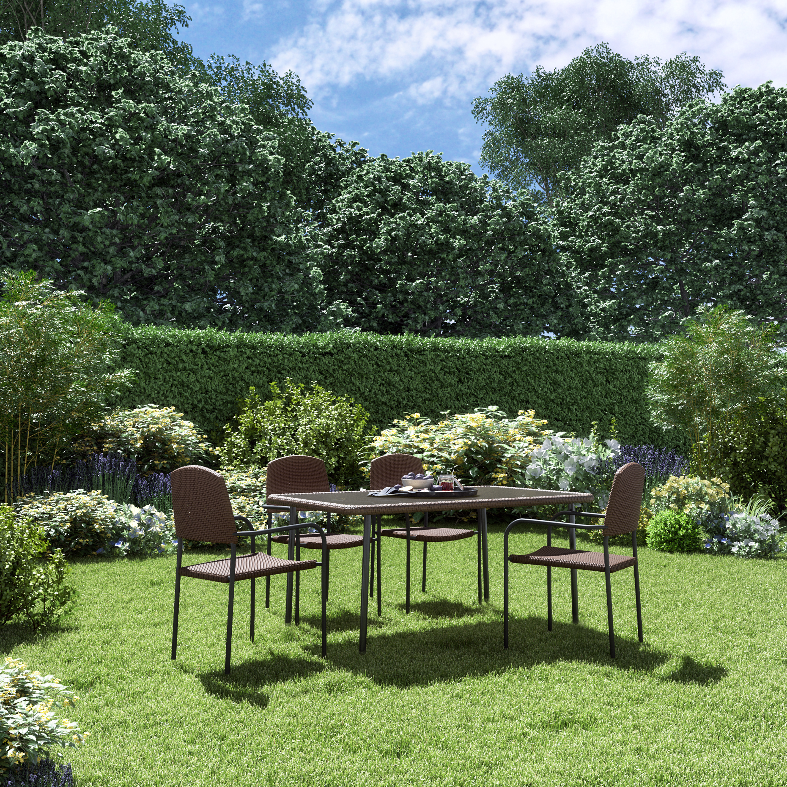 Stół ogrodowy Zena 90x150 cm brązowy - 3