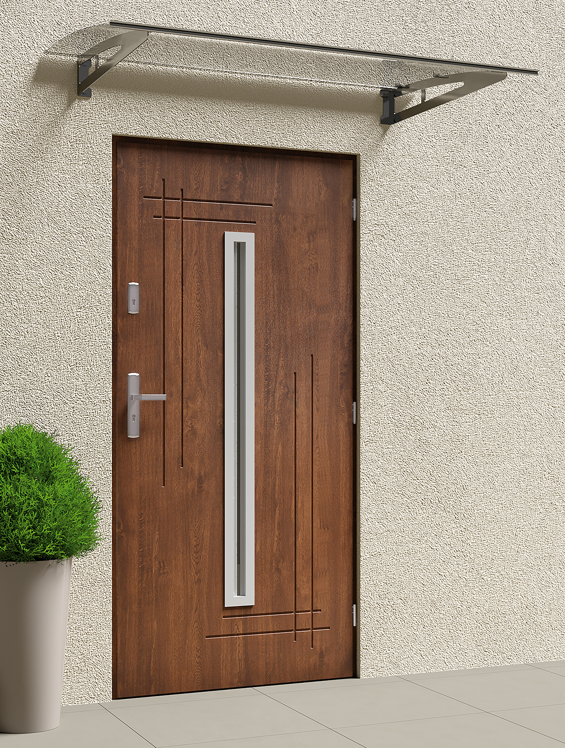 Daszek nad drzwi prosty 150 x 90 cm srebrny Artens - 8