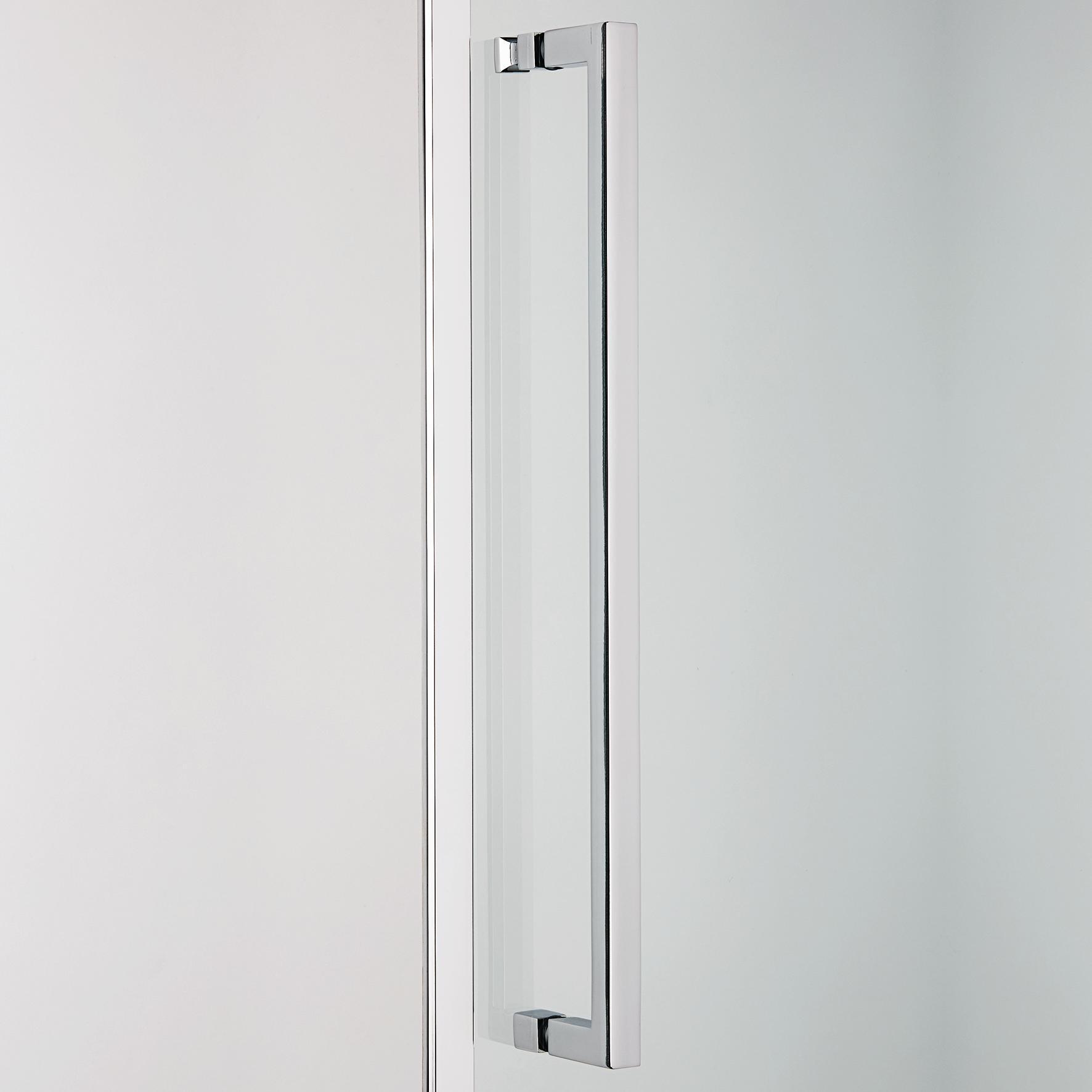 Porta doccia scorrevole L 147-151 cm x H 195 cm per nicchia in vetro trasparente SP. 6 mm, profilo lucido cromo, serie Record - 8