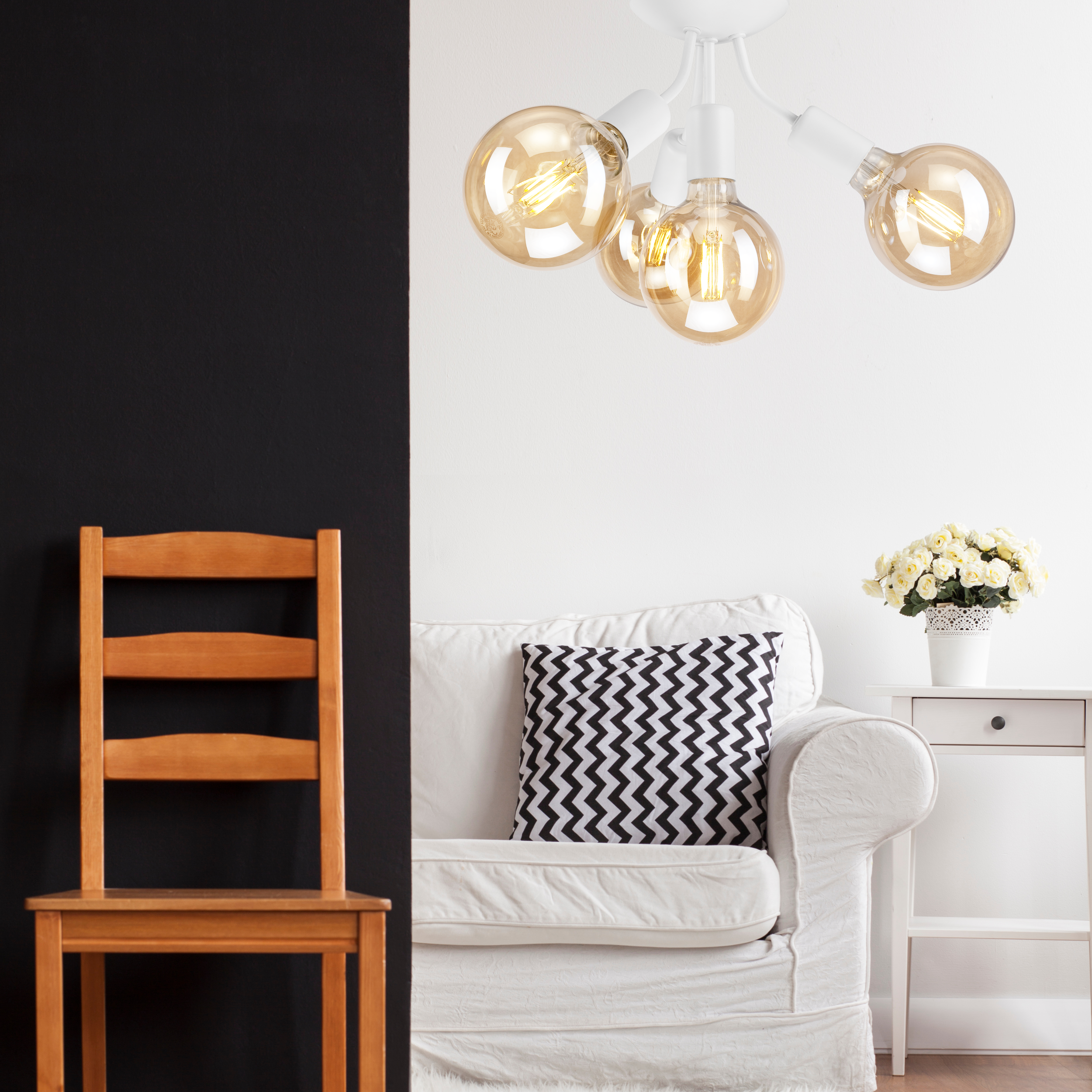 Lampa sufitowa Viggo biała 4 x E27 Lamkur - 2