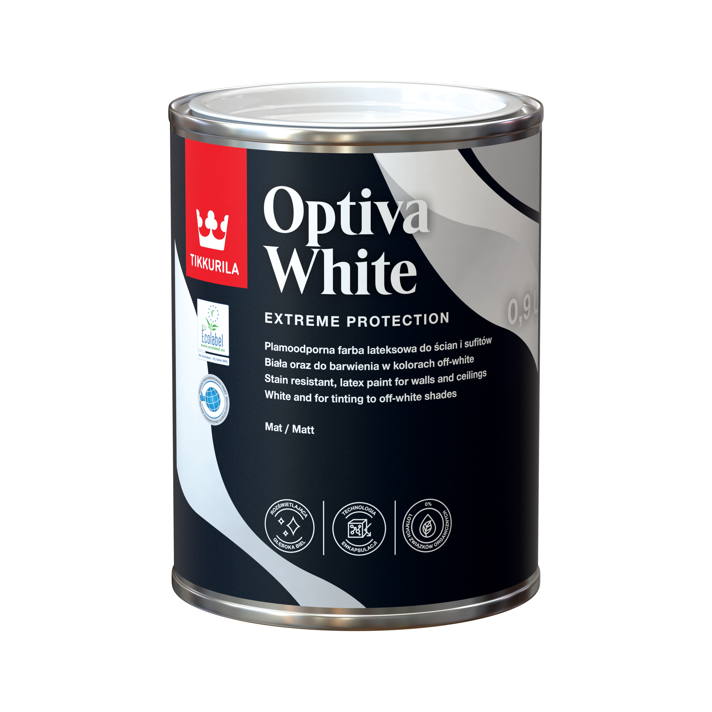 Farba Tikkurila Optiva White 0.9 l Baza biała