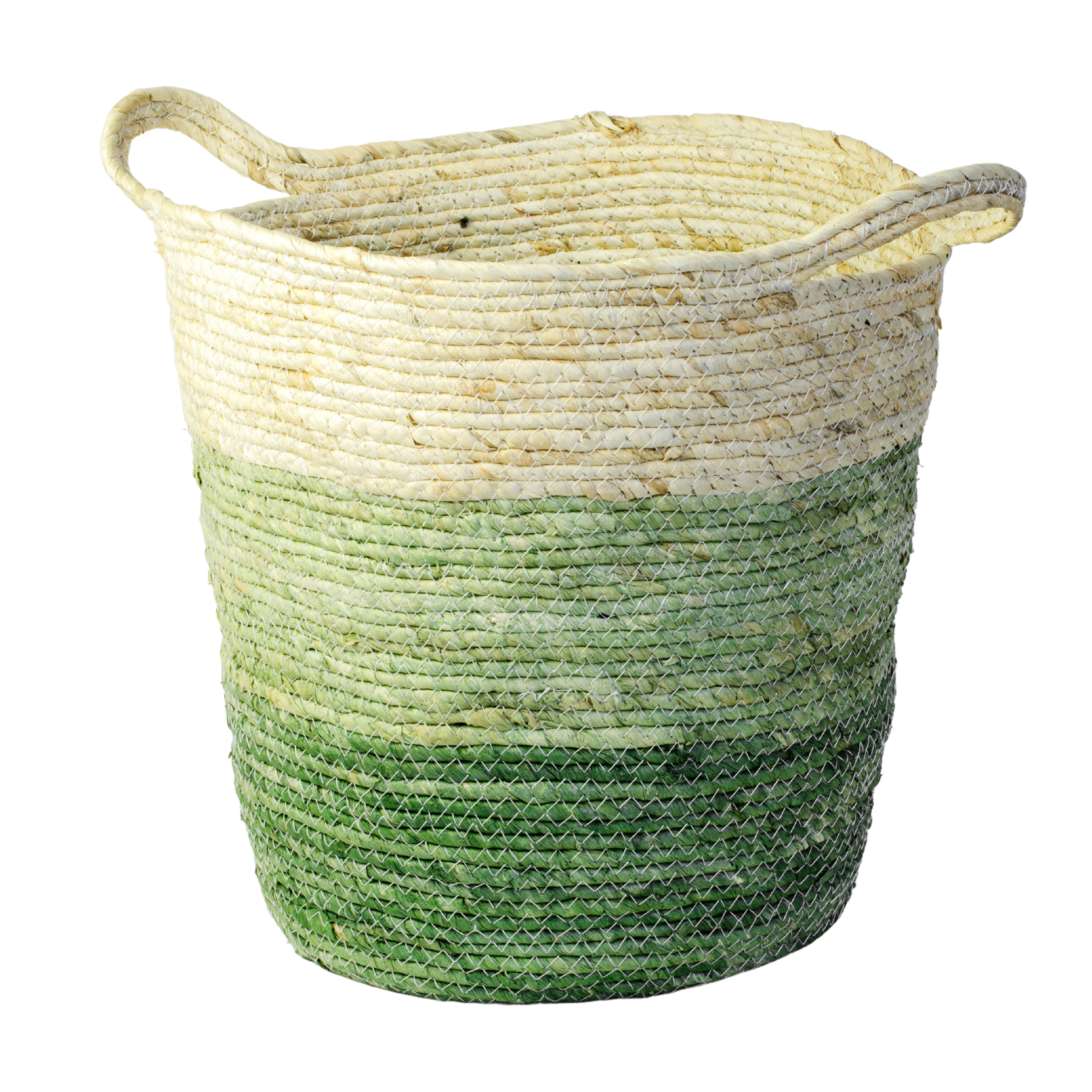 Osłonka doniczki kosz pleciony 33 cm boho zielony