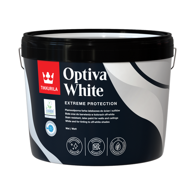 Farba Tikkurila Optiva White 9 l Baza biała