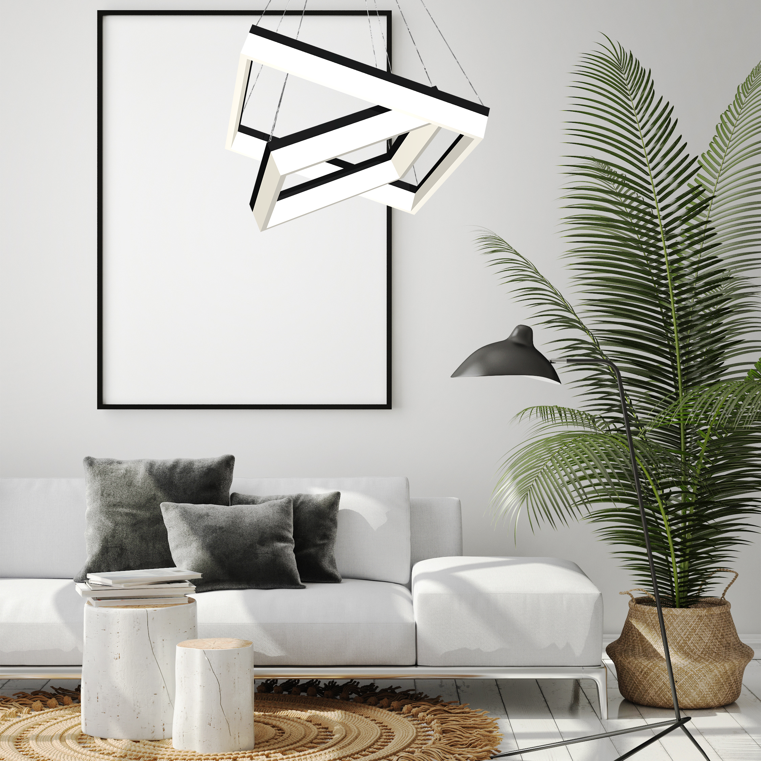 Lampa wisząca Nero czarno-biała LED