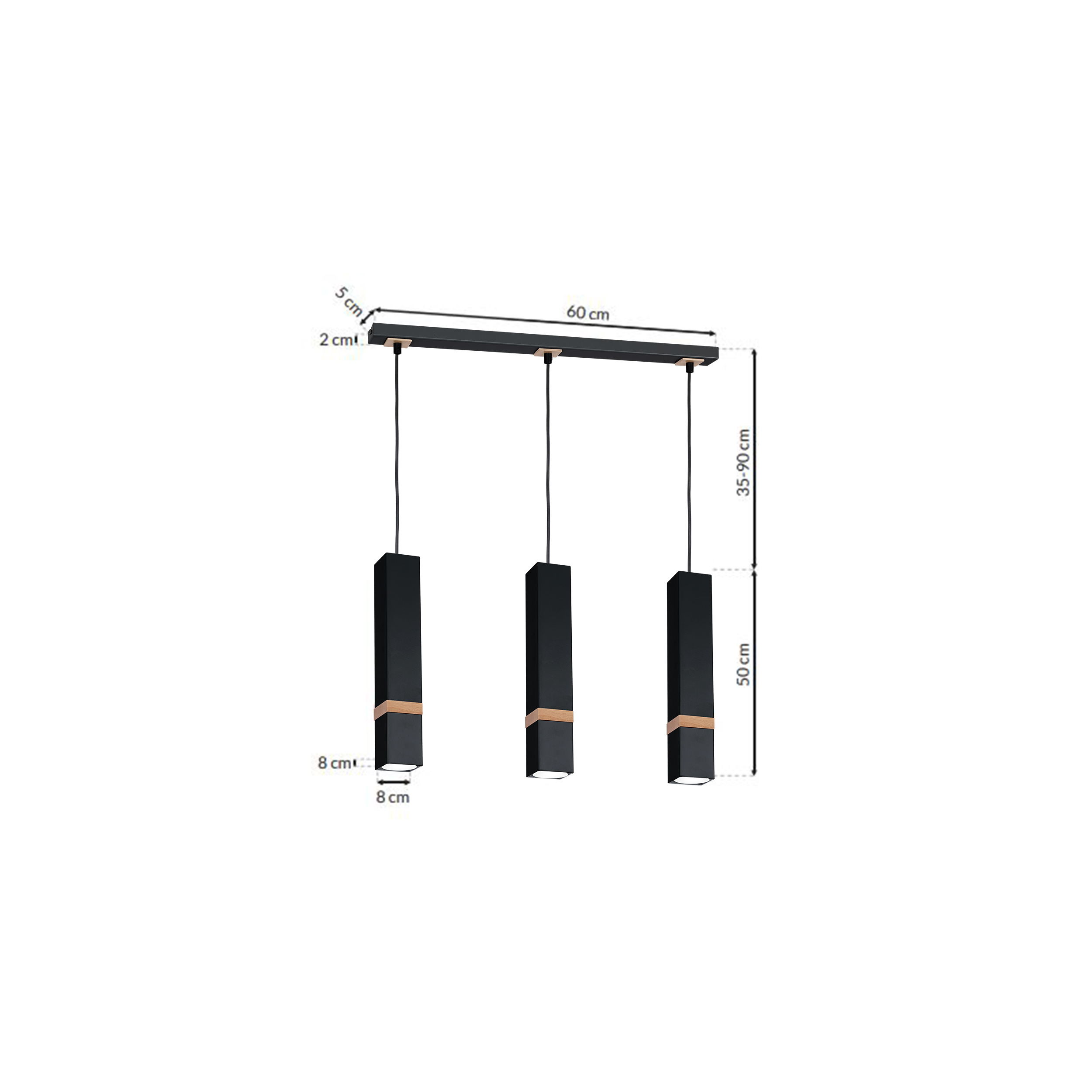 Lampa wisząca Vidar czarna 3 x GU10 Eko-Light - 4