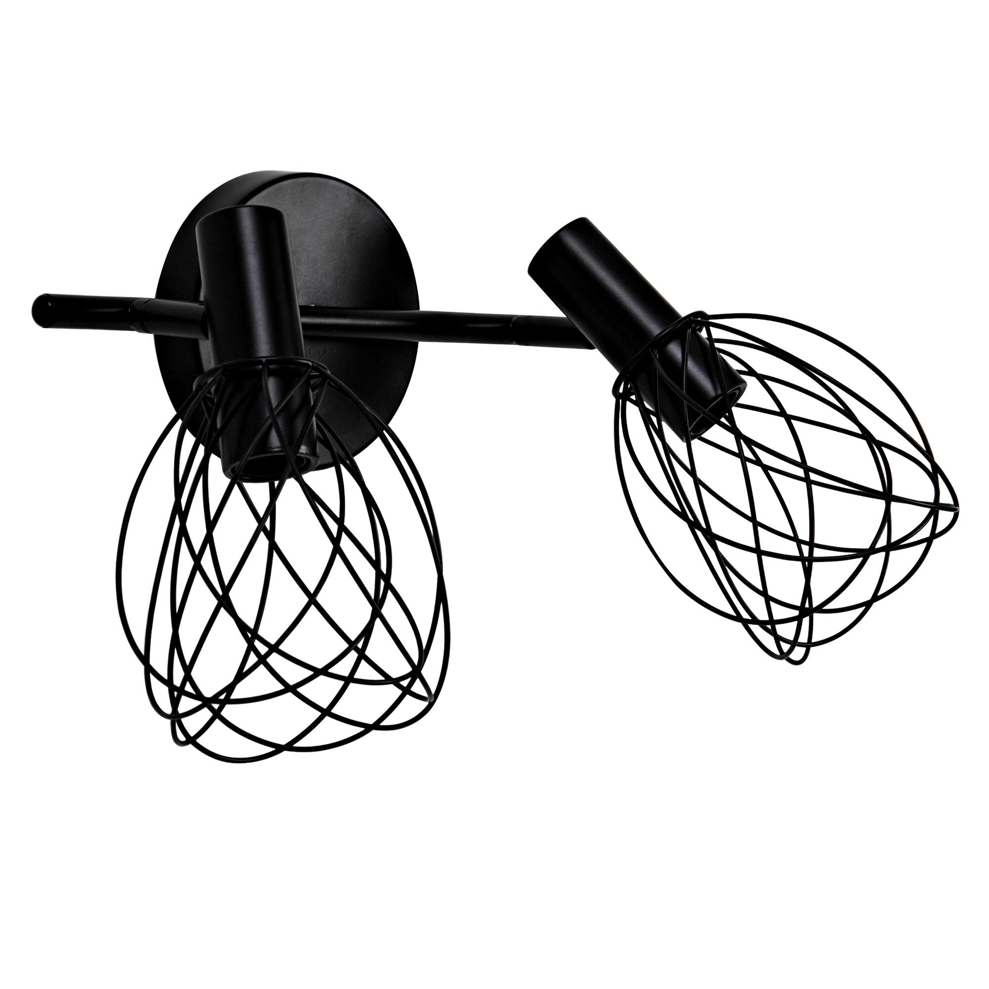 Barra de focos e14 inspire merone 2 luces negro