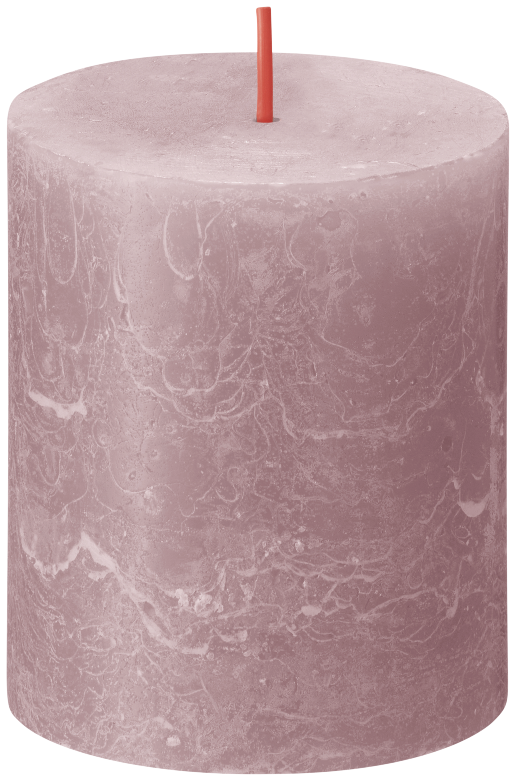 Świeca pieńkowa Rustic Shine jasnoróżowa wys. 8 cm Bolsius
