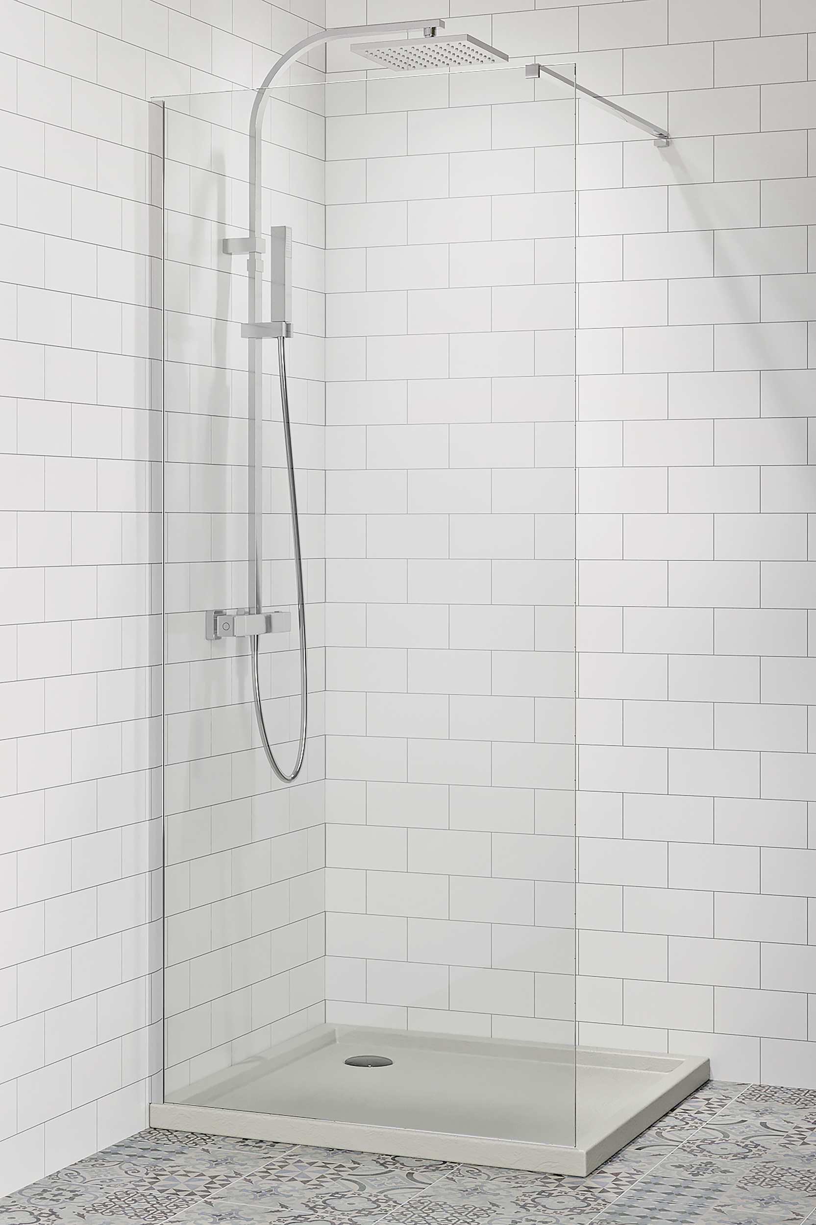 Kabina Walk-in Remix 90x200 transparentna profil chromowany Sensea - 6