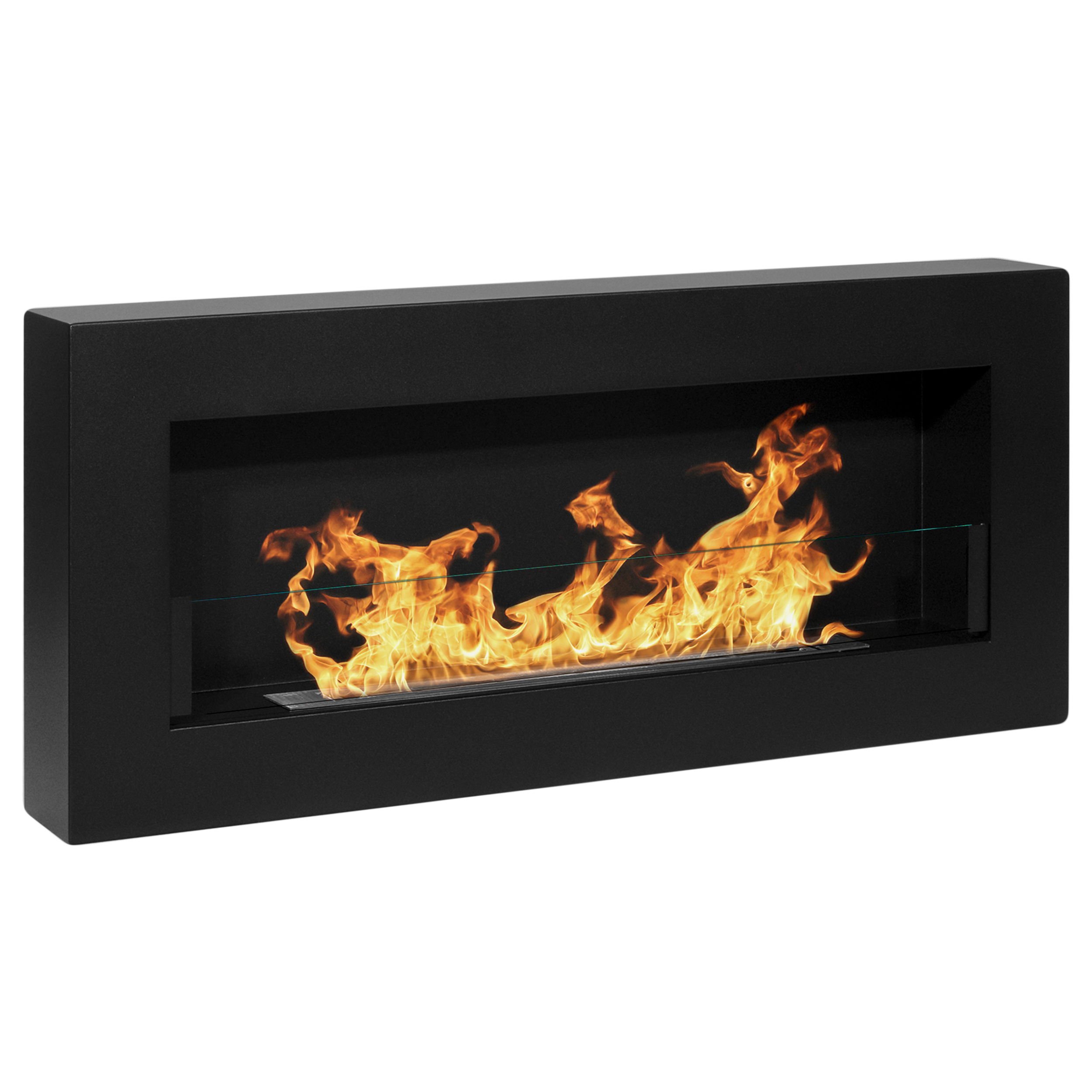 Biokominek wiszący Box 900x400 czarny z szybą