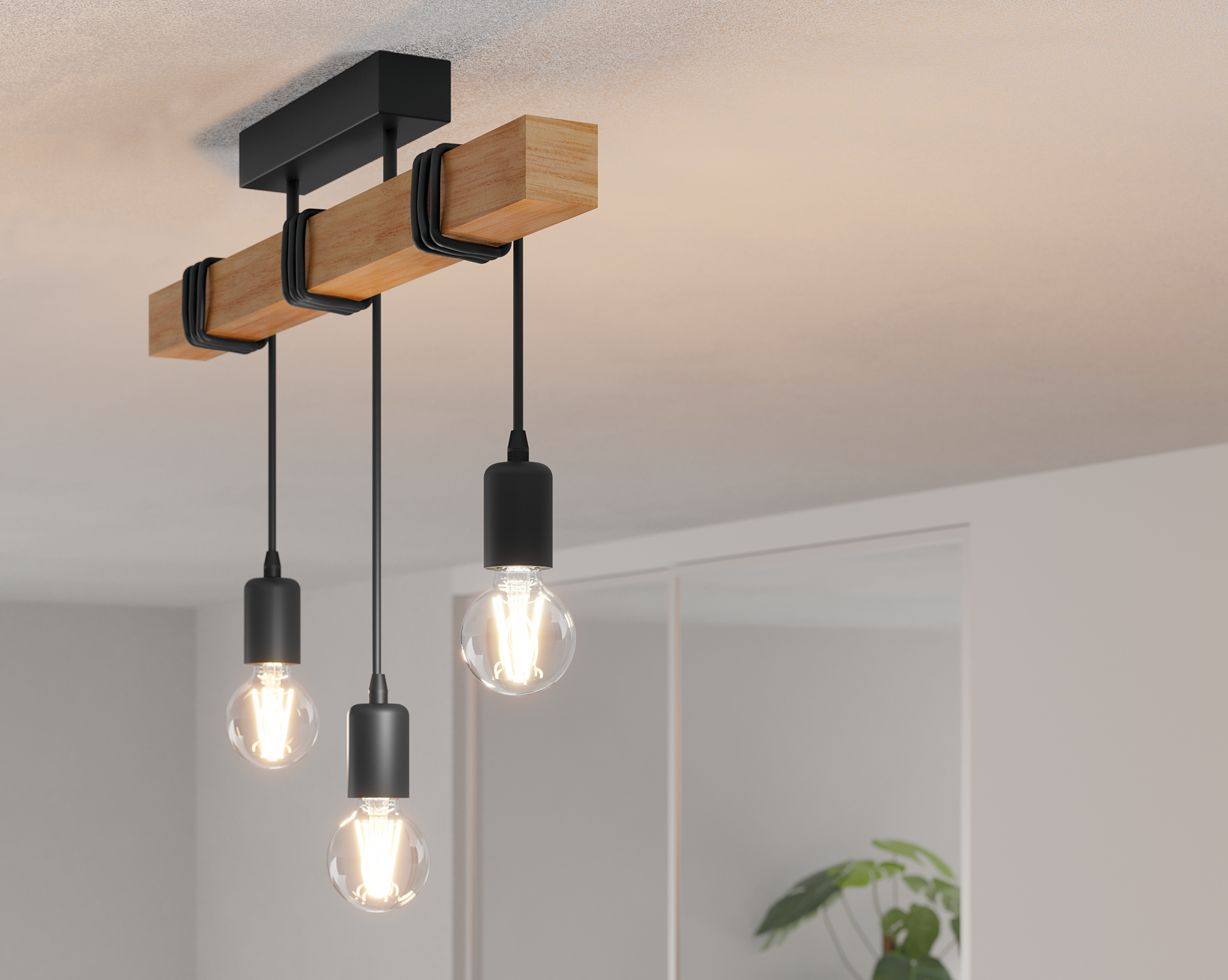 Lampa wisząca Townshend czarny 3 x E27 Eglo - 2