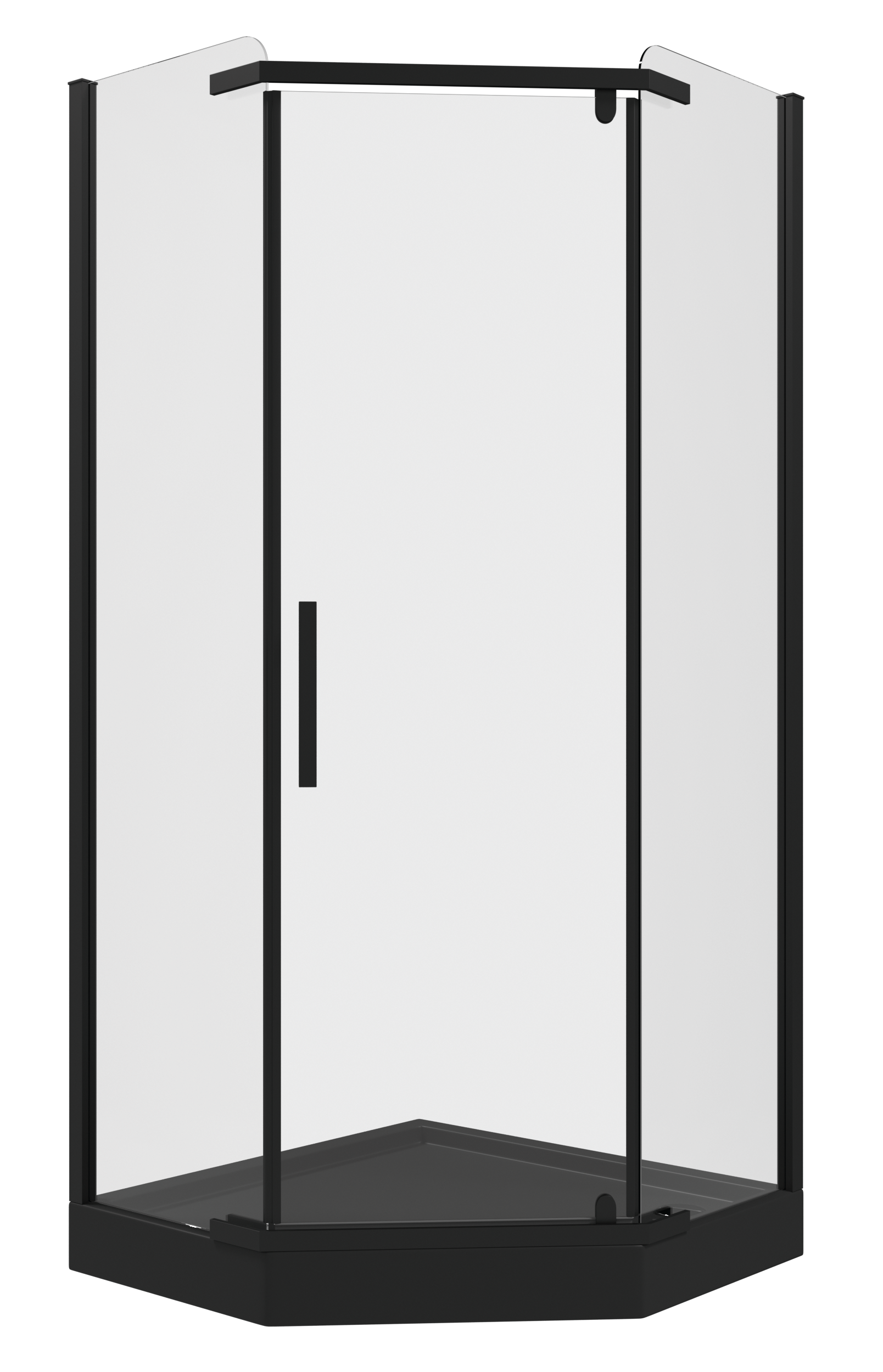 Brodzik do kabiny prysznicowej 5 kątny Frigo 90x90x12 cm czarny Sensea - 6