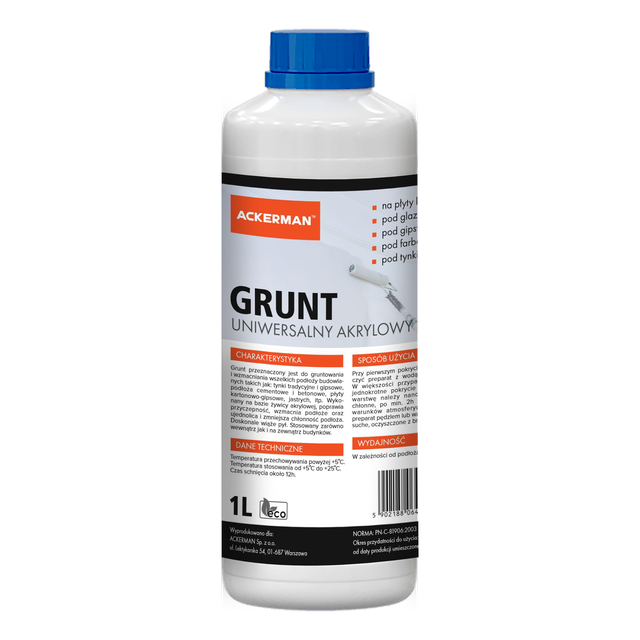 Grunt akrylowy uniwersalny gotowy 1 litr Ackerman